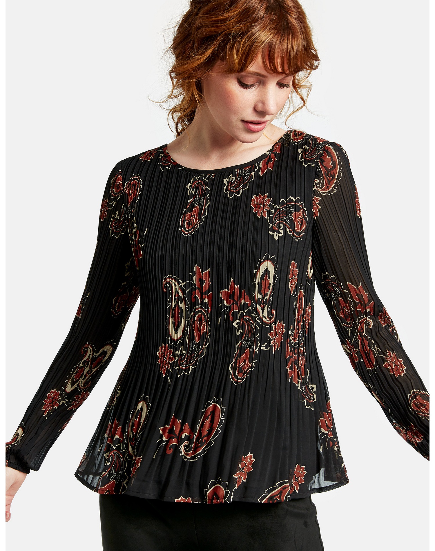 Bluse Langarm »Plissée-Bluse«