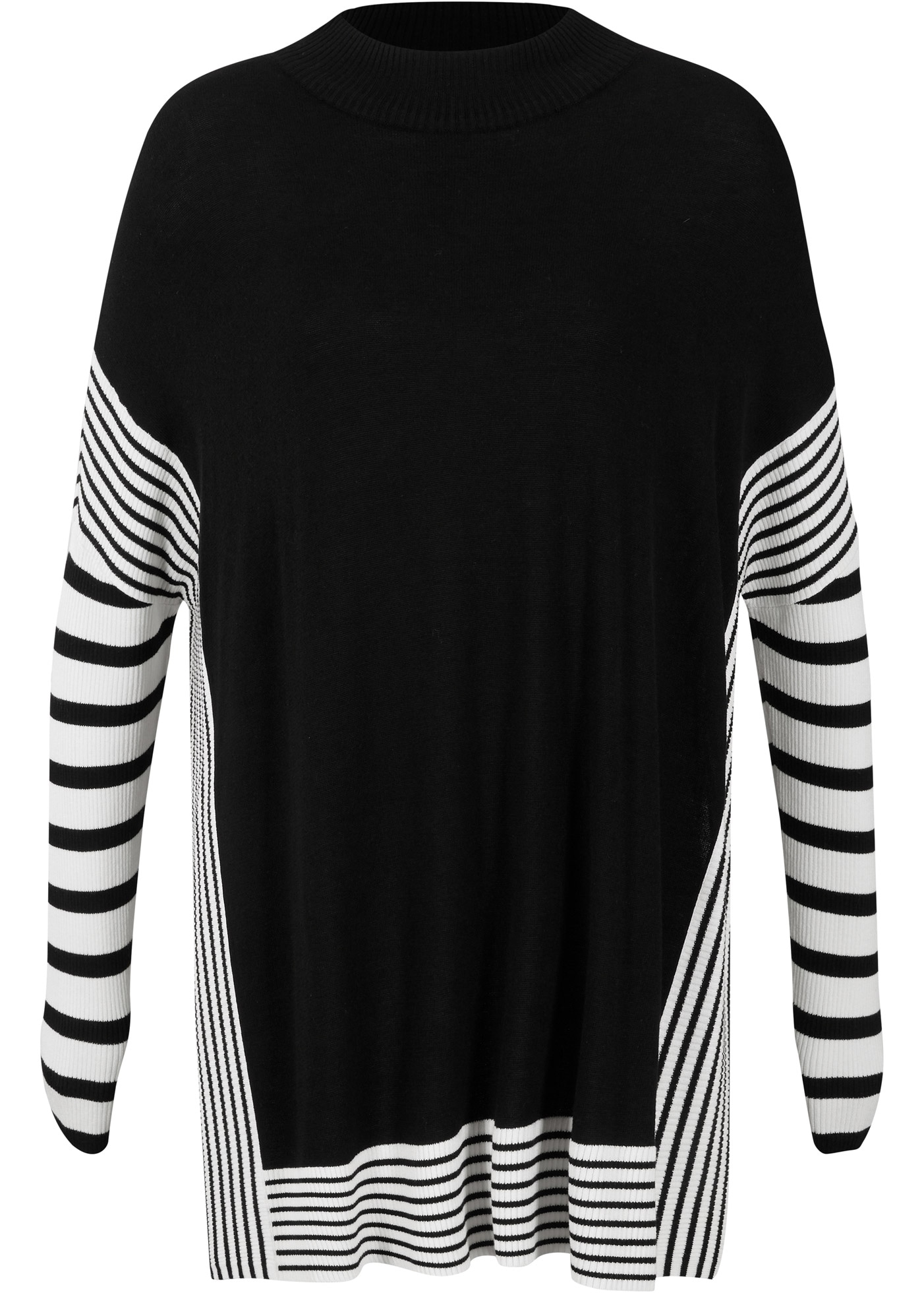 bonprix Pull long aus Viskose und Polyamid, mit Stehkragen, für vielseitige Anlässe