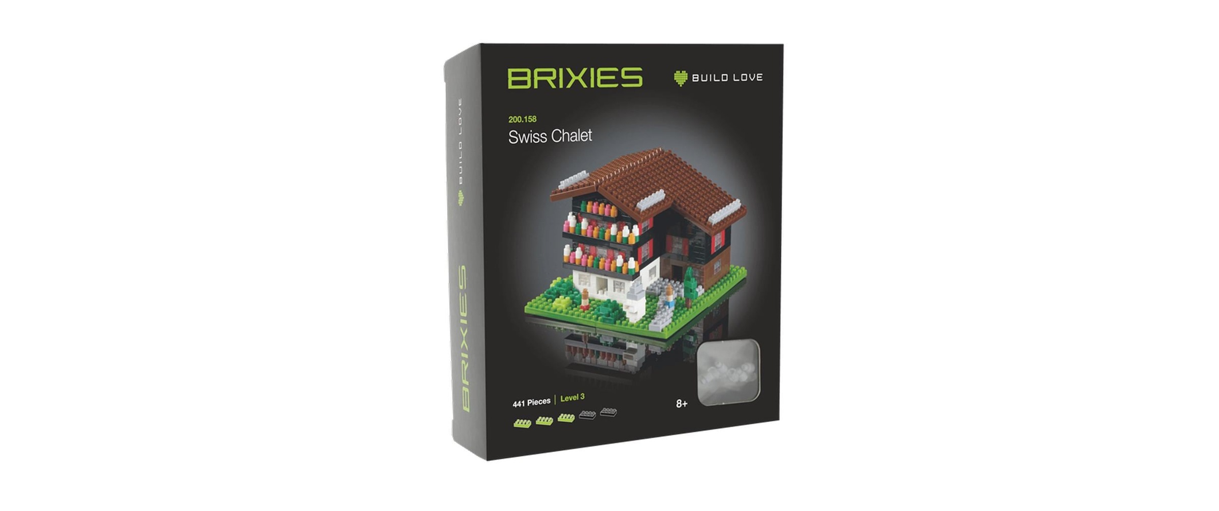 Image of Brixies Spielbausteine "Schweizer Chalet aus 441 Bausteinen"