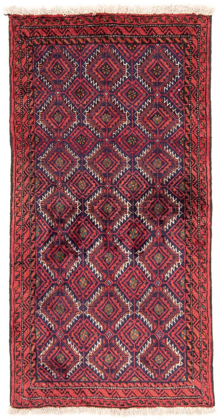 Image of morgenland Hochflor-Läufer »Belutsch Durchgemustert Rosso 176 x 89 cm«, rechteckig, 0,8 mm Höhe, Handgeknüpft bei Ackermann Versand Schweiz
