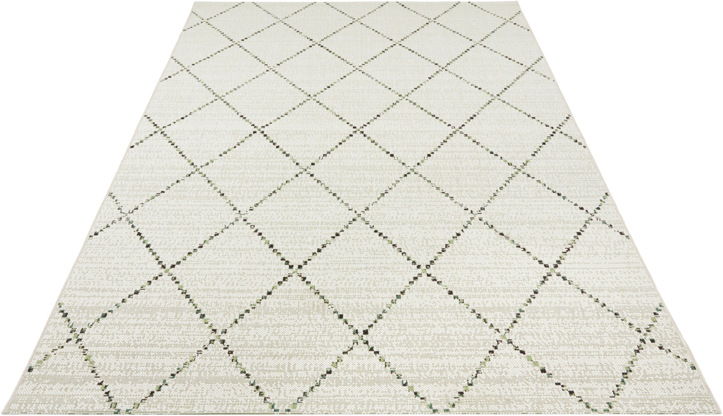 Image of NORTHRUGS Teppich »Balos«, rechteckig, 8 mm Höhe, In/-Outdoor geeignet, Raute Design, Wohnzimmer, Balkon, Terrasse, Garten, Robust, Pflegeleicht, Flachgewebe bei Ackermann Versand Schweiz
