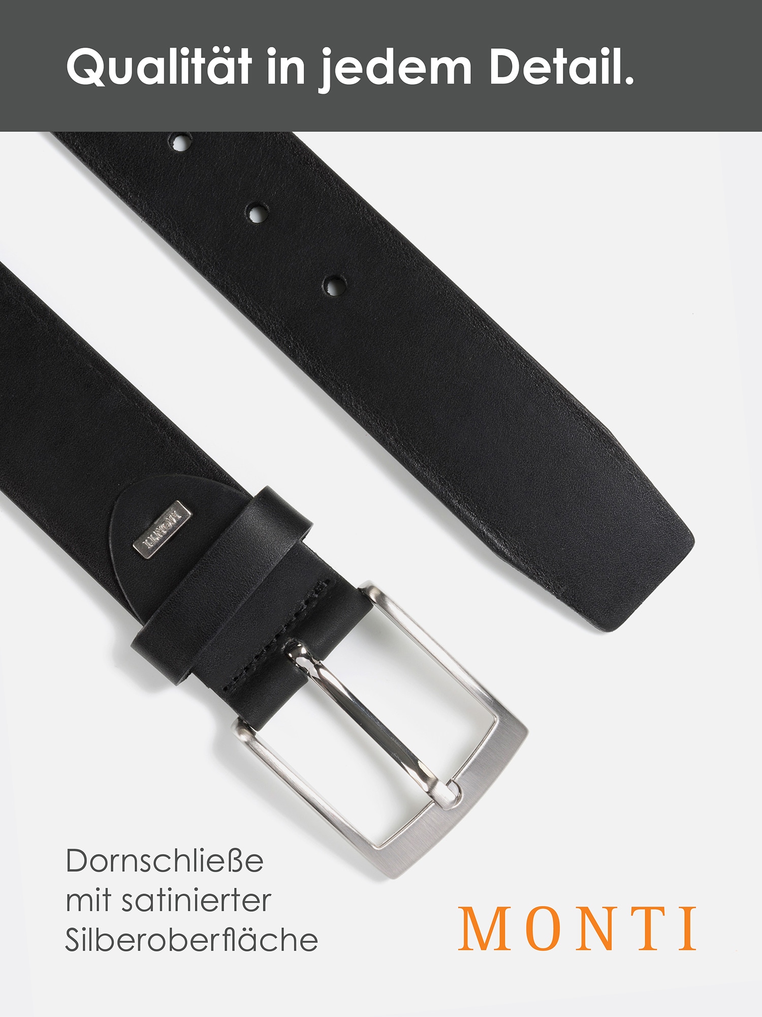 MONTI Ceinture en cuir »TUSTON« élégant, durable, brillant