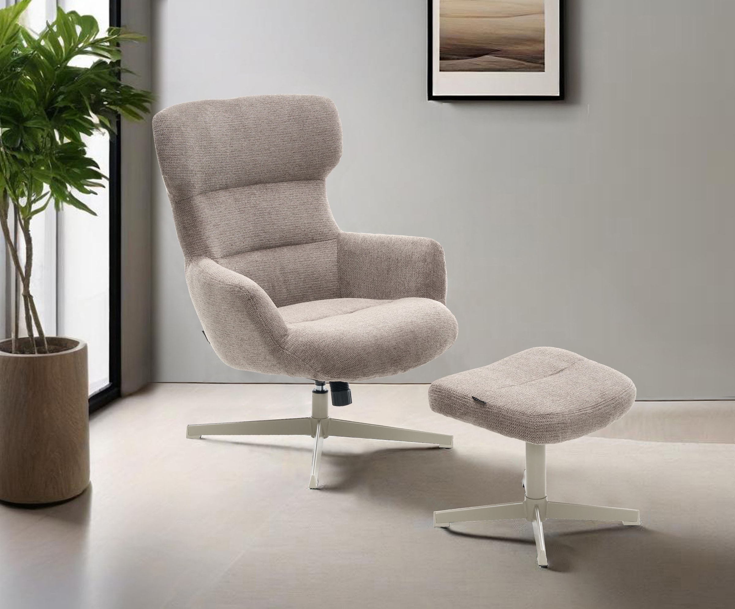 Home affaire Sessel »Clarah Relaxsessel, TV-Sessel mit Hocker«, 360° Grad drehbar