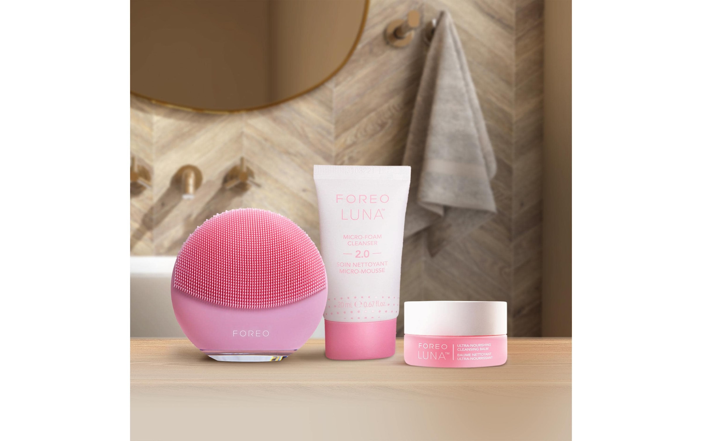 FOREO Gesichtreinigungs-Set »Luna 4 Mini Set« Hochwertiges Gesichtsreinigungsset für die doppelte Reinigung
