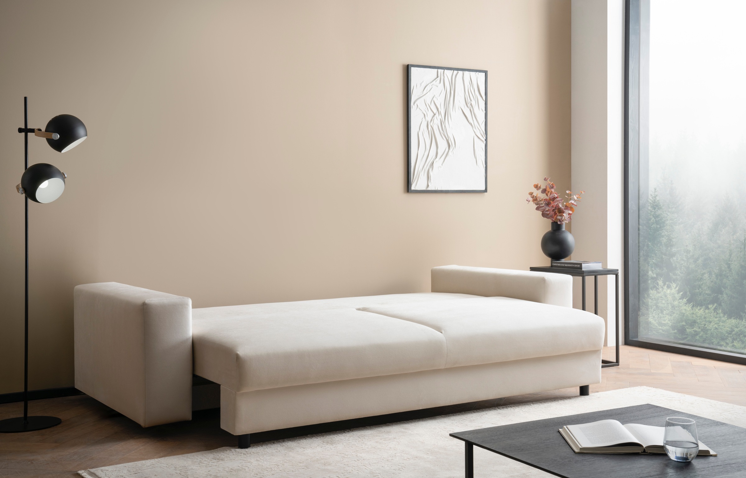 LeGer Home by Lena Gercke Schlafsofa »Imoga, Polster mit Schlaffunktion, 3-Sitzer Sofa, Couch mit Bettkasten«, in modernen Farben und Stoffen, Bettfunktion, Liegefläche: 200x150 cm