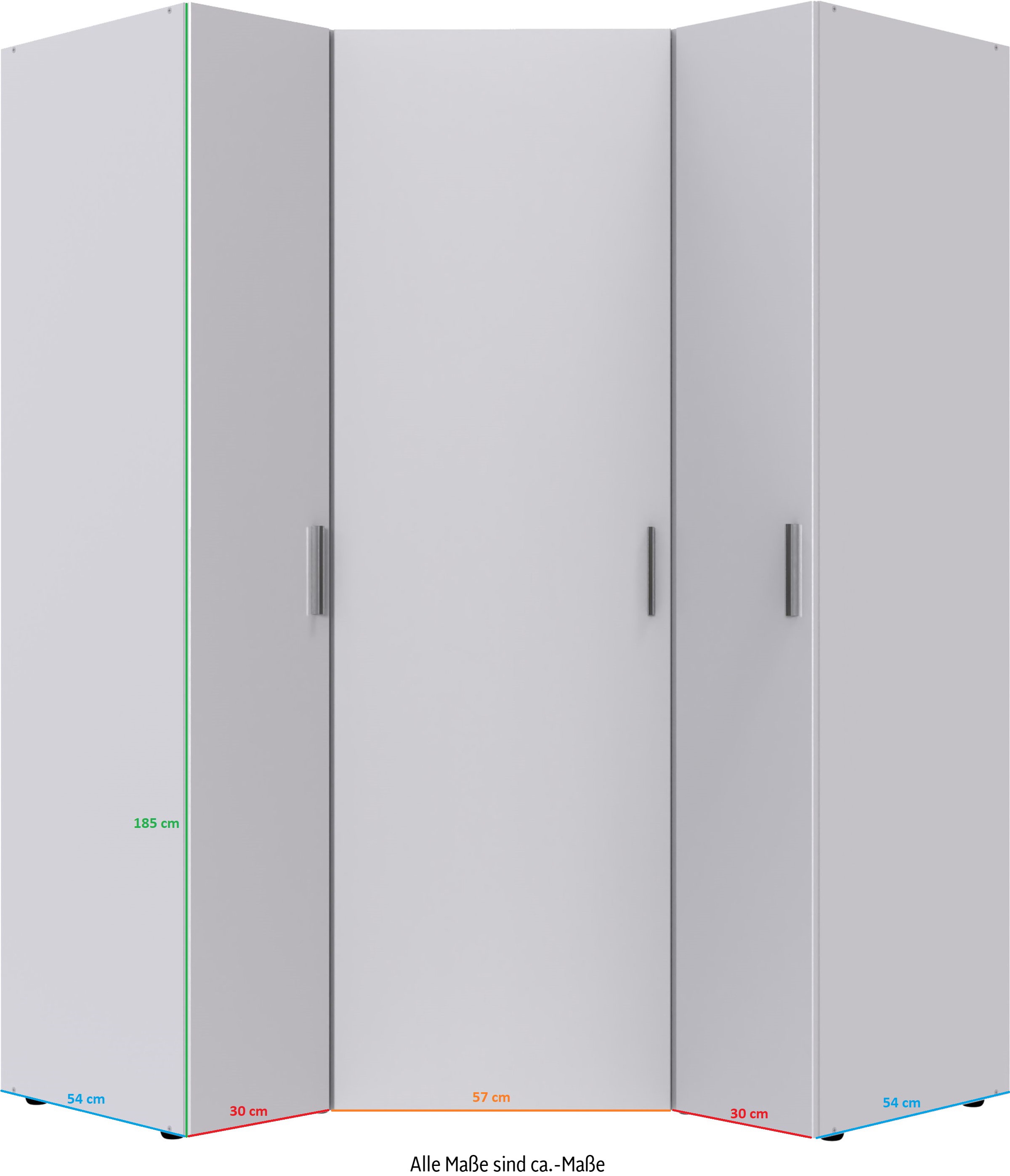 Wimex Schranksystem »Münster«, (Spar-Set, 3tlg: Eckschrank+ 2 Schränke 30cm breit), Mehrzweckschrank, Individuelle Ecklösung