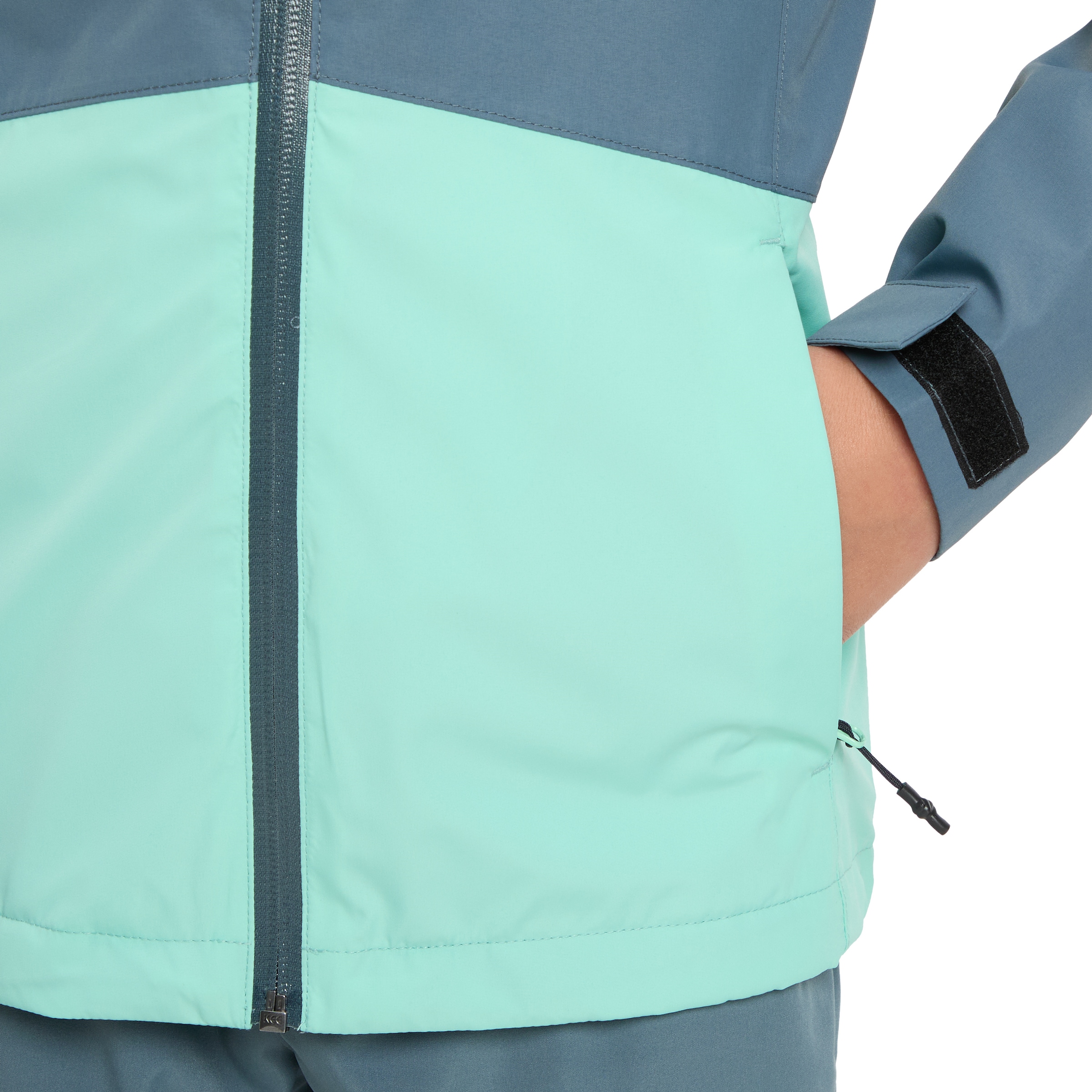 McKINLEY Veste d'extérieur »MÄ.-FUNKTIONS-JACKE ALLALIN LT G« avec capuche insertion contrastée style colorblocking, patte réglable au bras