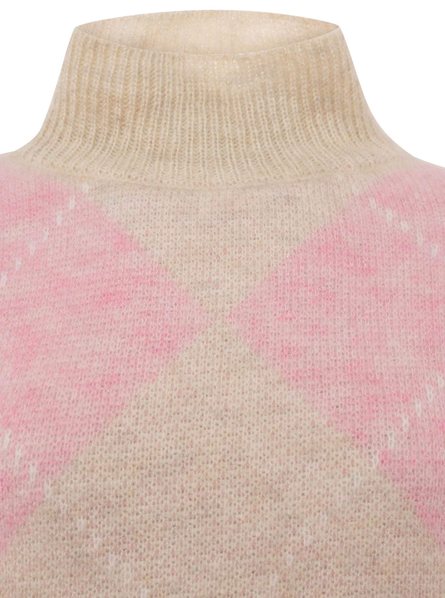 Zwillingsherz Pull à col roulé »"Argyle"« grand motif losanges, col haut, tricot, taille unique