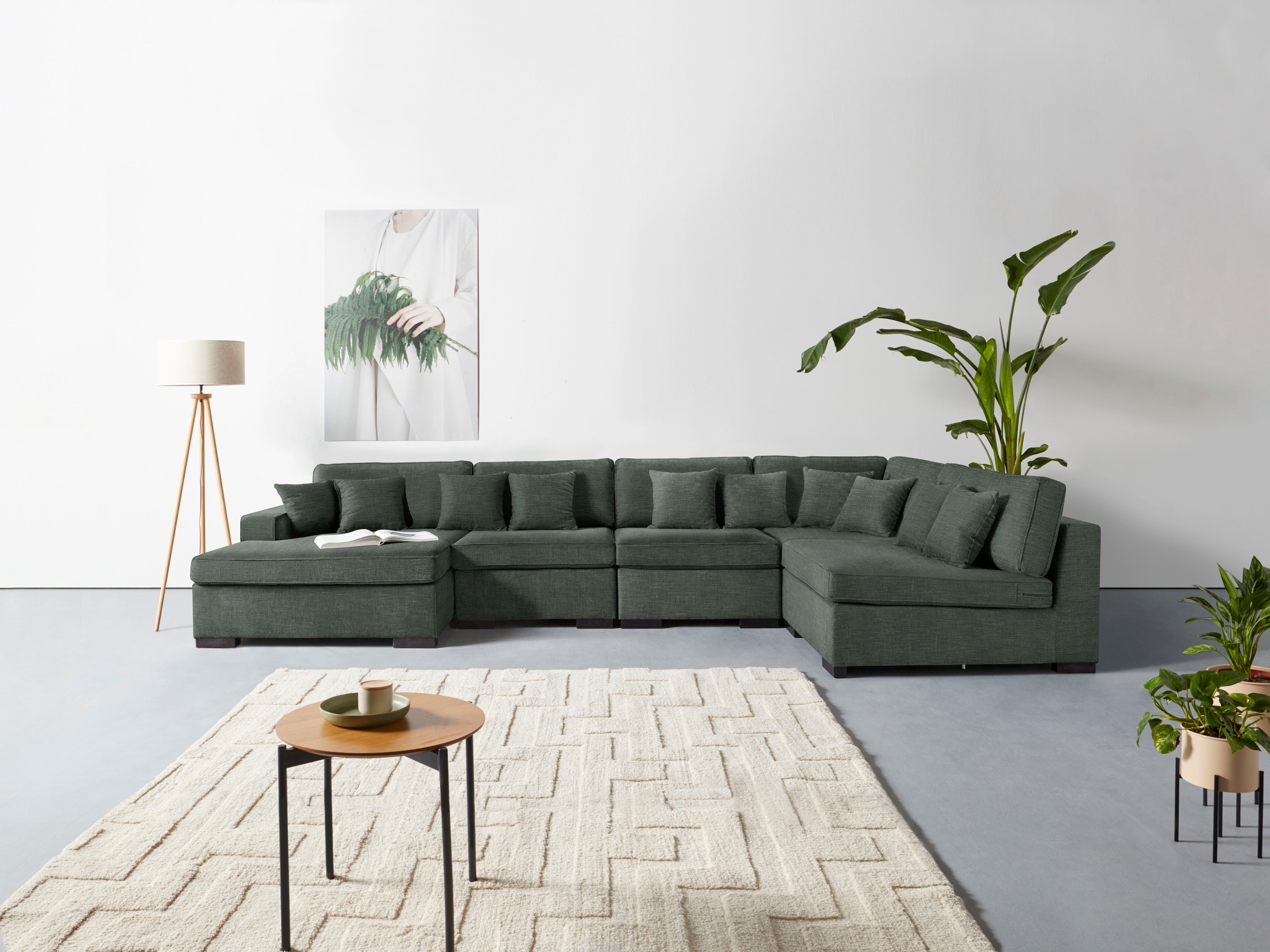 Image of Home affaire Wohnlandschaft "Skara U-Form" Lounge-Sofa mit Federkernpolsterung, in vielen Bezugsvarianten