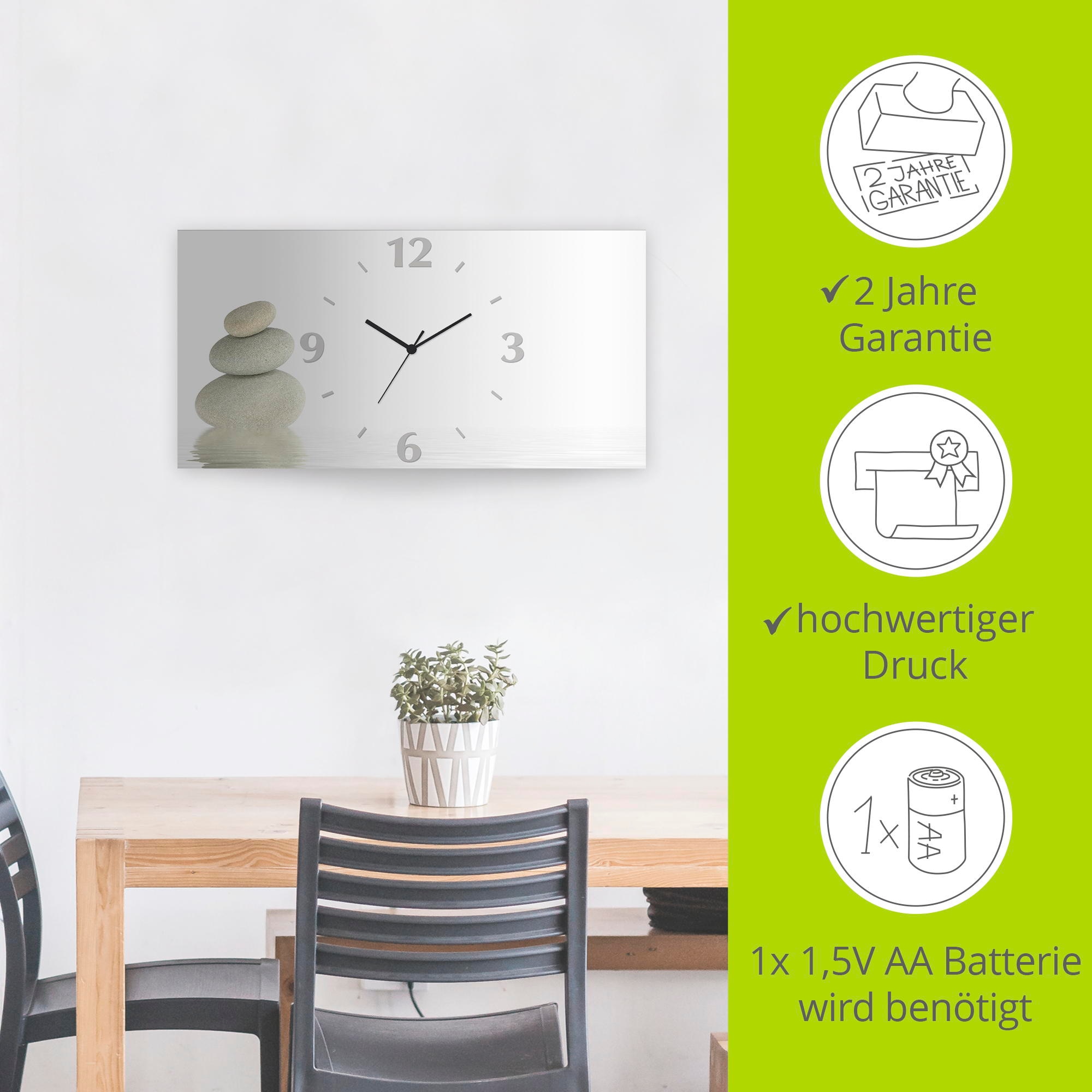 Artland Wanduhr »Zen Friede« 3D Optik gebogen, mit Quarz- oder Funkuhrwerk, versch. Grössen