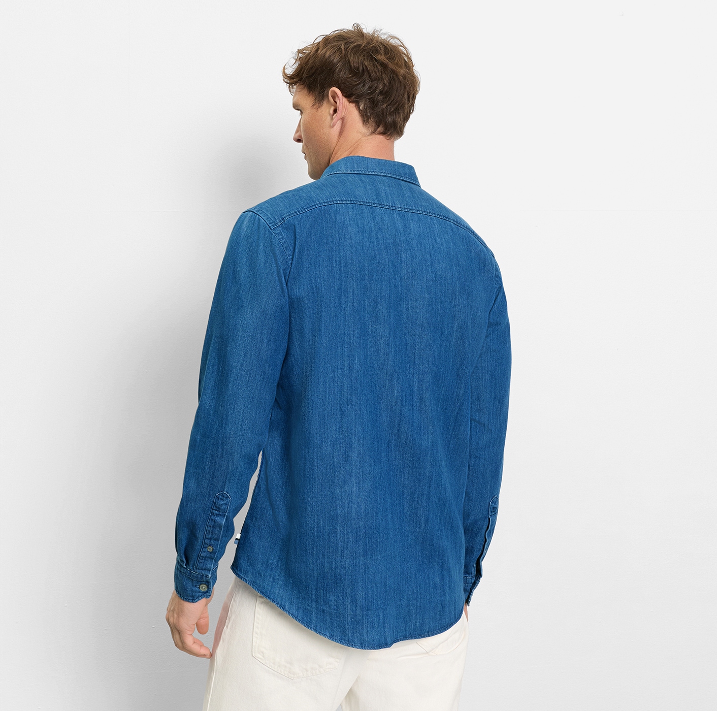 OLYMP Chemise en jean »Casual« im Denim-Look, Kentkragen