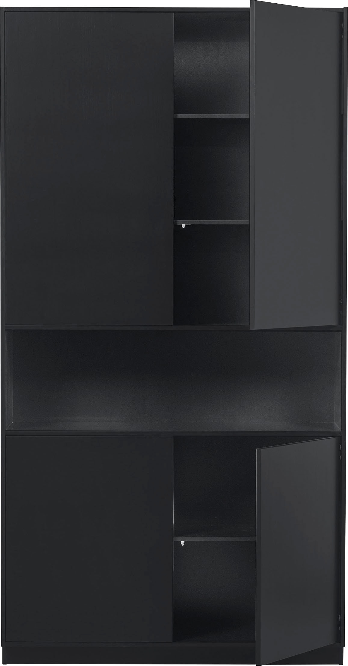 WOOOD Buffet »Finca FSC®-Kiefernholz mit Druckmechanismus, H 210 x B 110 x T 40 cm« Tragkraft 10 kg pro Boden, mit offenem Mittelfach, schwebende Optik