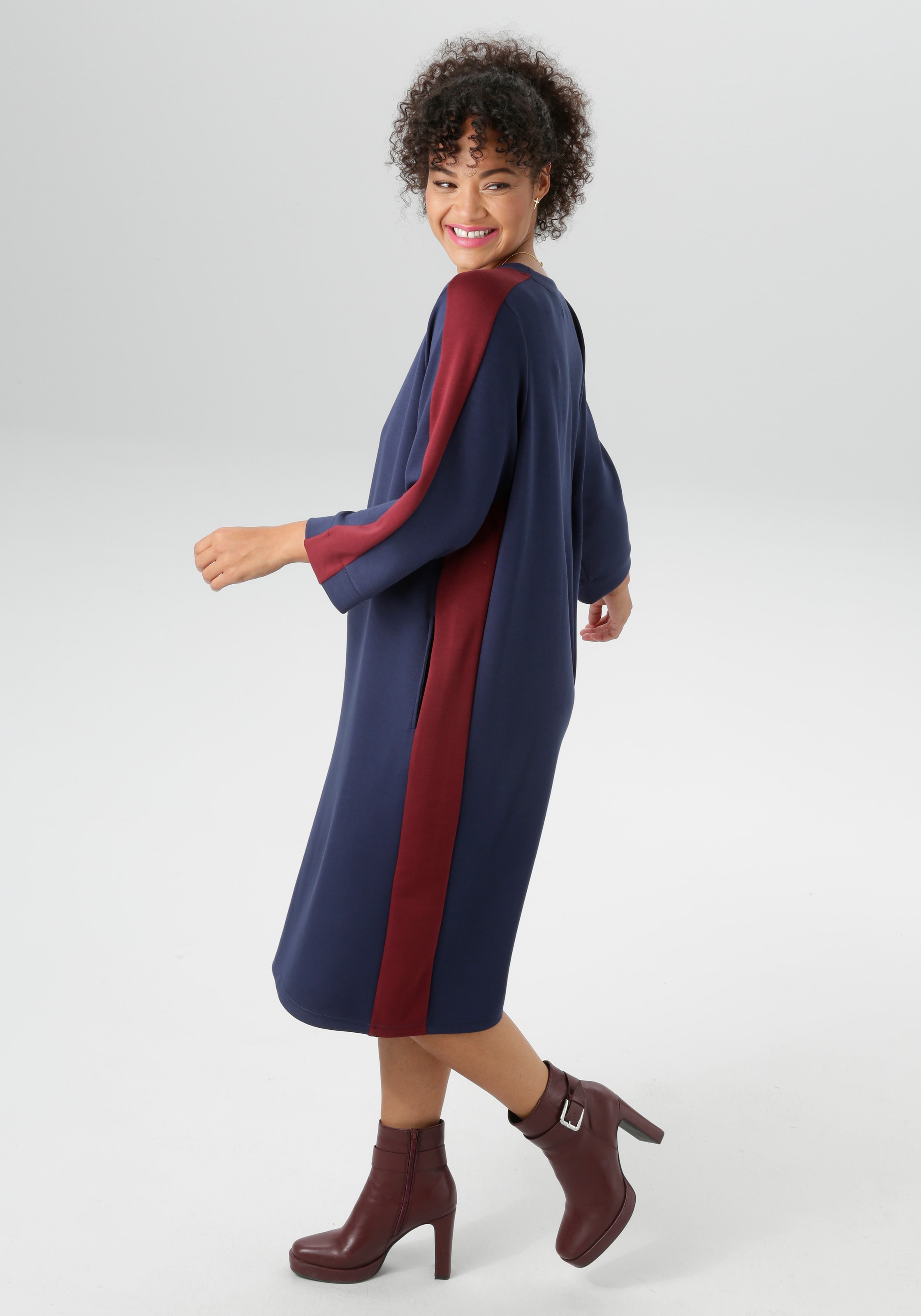 Aniston PLUS Sweatkleid, aus super weichen, elastischen Jersey-Qualität - NEUE KOLLEKTION