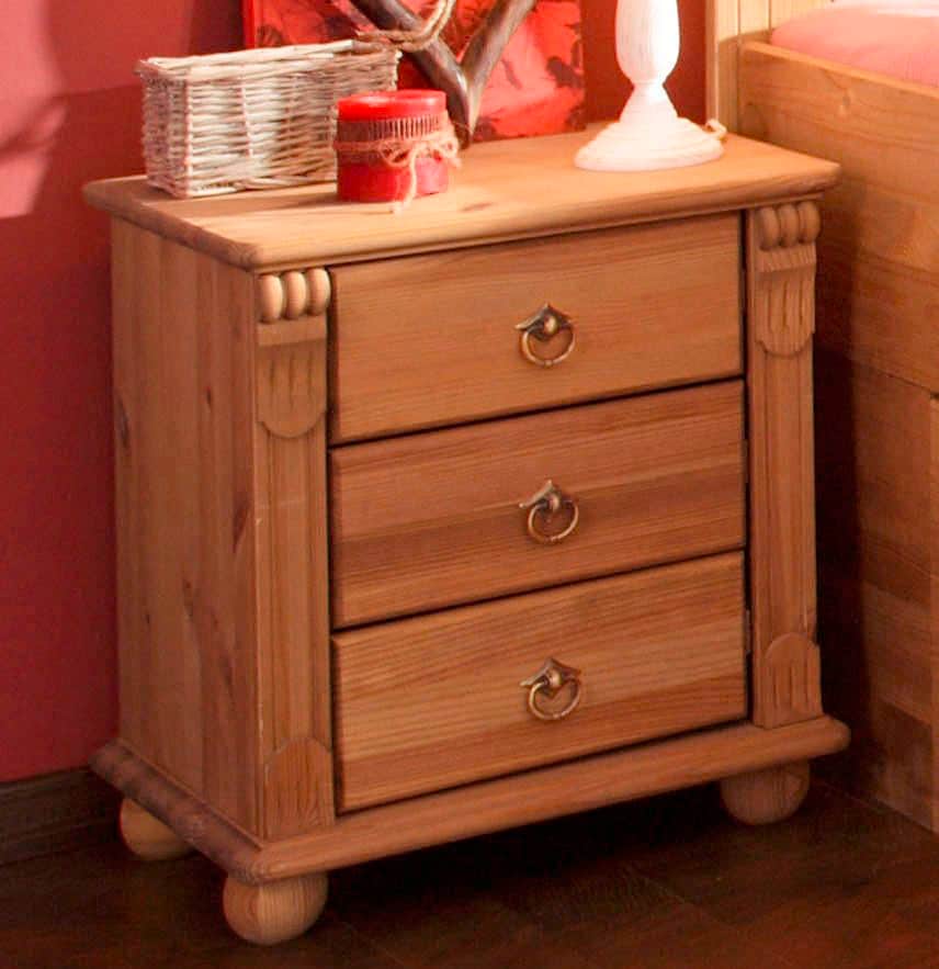 GOODproduct Nachtkommode »Tessin« aus massiver FSC®-zertifizierter Kiefer, mit 3 Schubladen