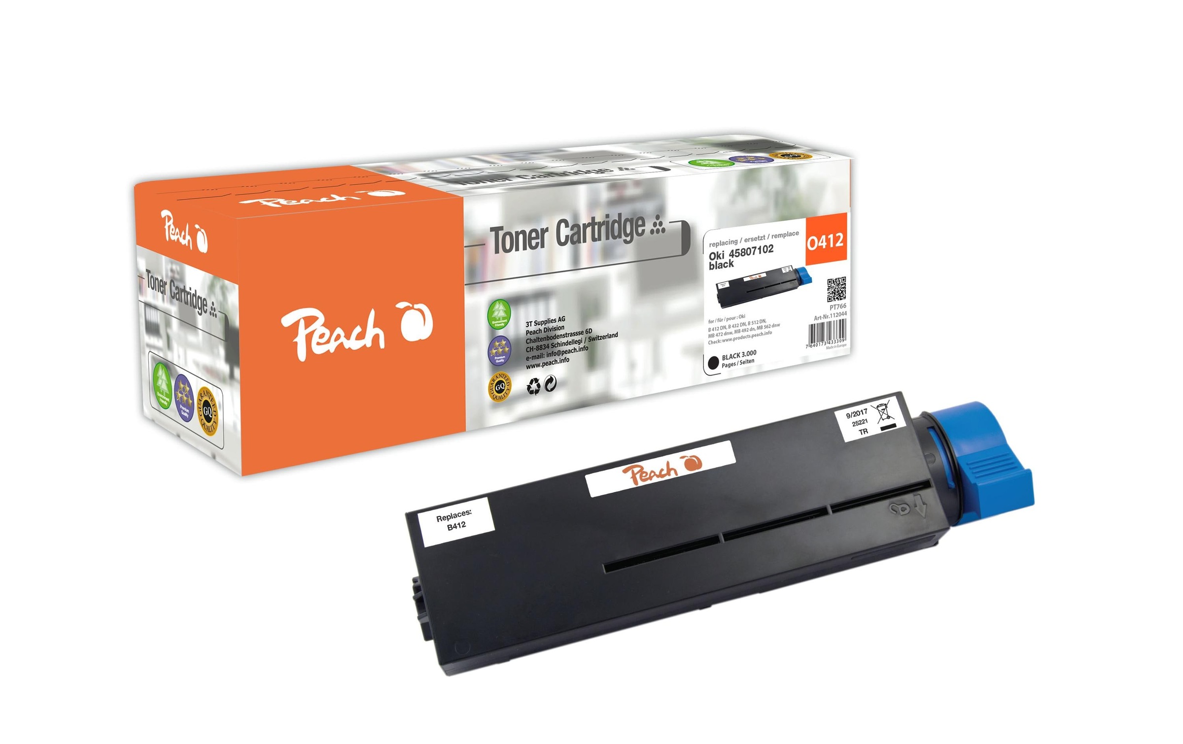 Image of Peach Tonerpatrone "OKI 45807102 Black"
