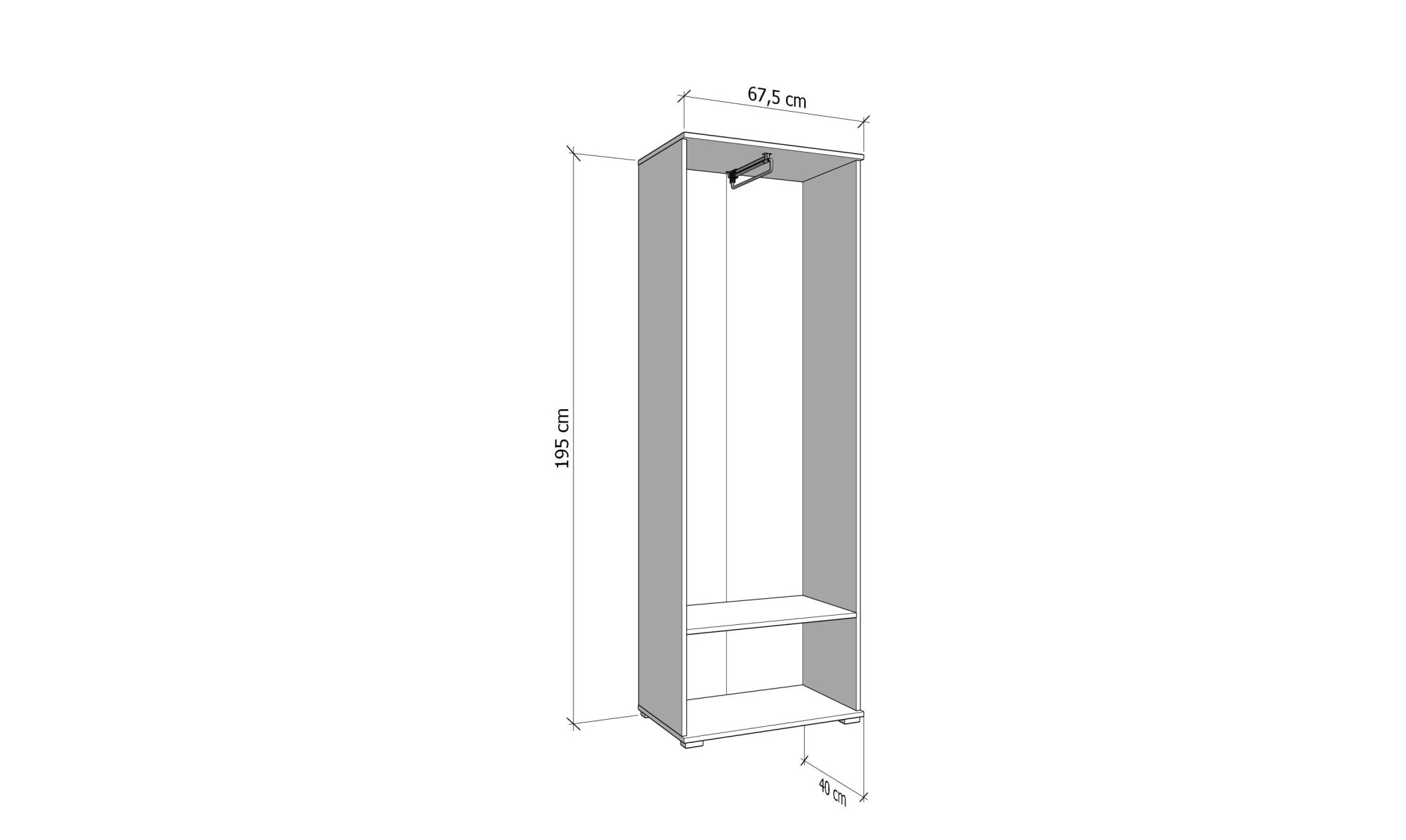 Home affaire Armoire vestiaire »Lorca Drehtürenschrank, Dielenschrank , Flurschrank, Mehrzweckschrank« Design moderne effet chêne avec chants ABS, 2 portes