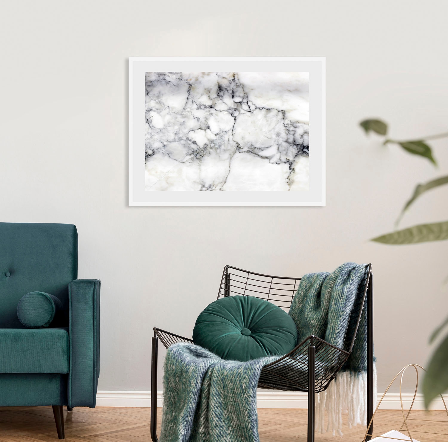 Image of queence Bild "Wladislav" Abstrakt Marmor 1 Stk. tlg. HD Premium Poster-Druck inkl. Holzrahmen