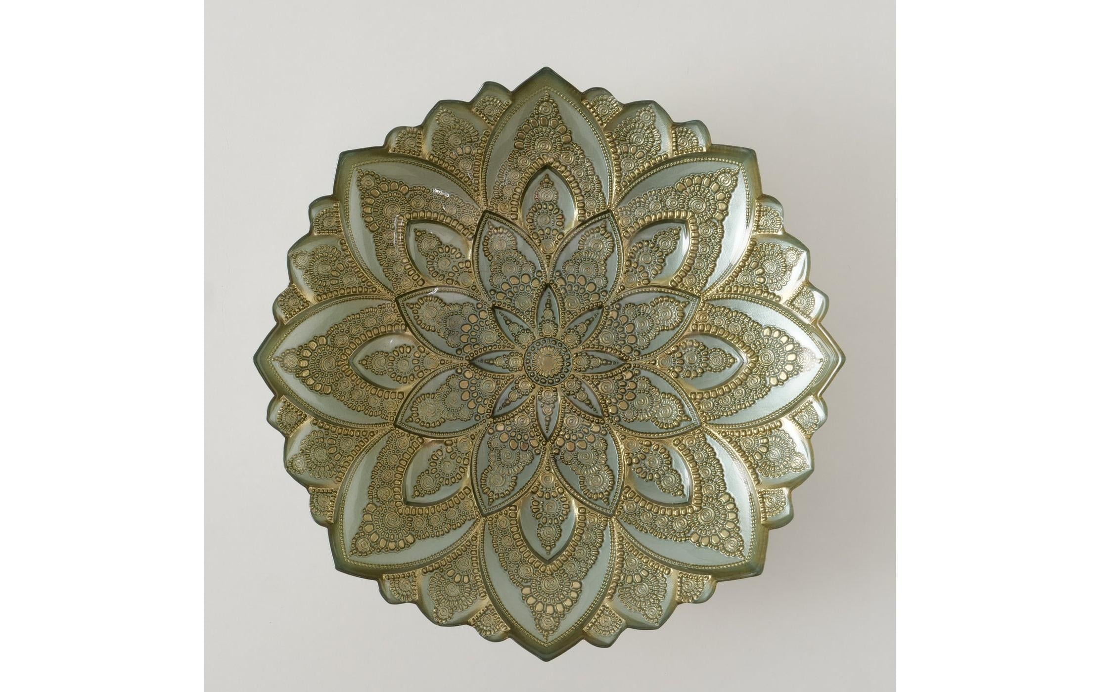 BOLTZE Dekoschale »Lota 33 x 6,5 cm« Handgemalte Glasschale