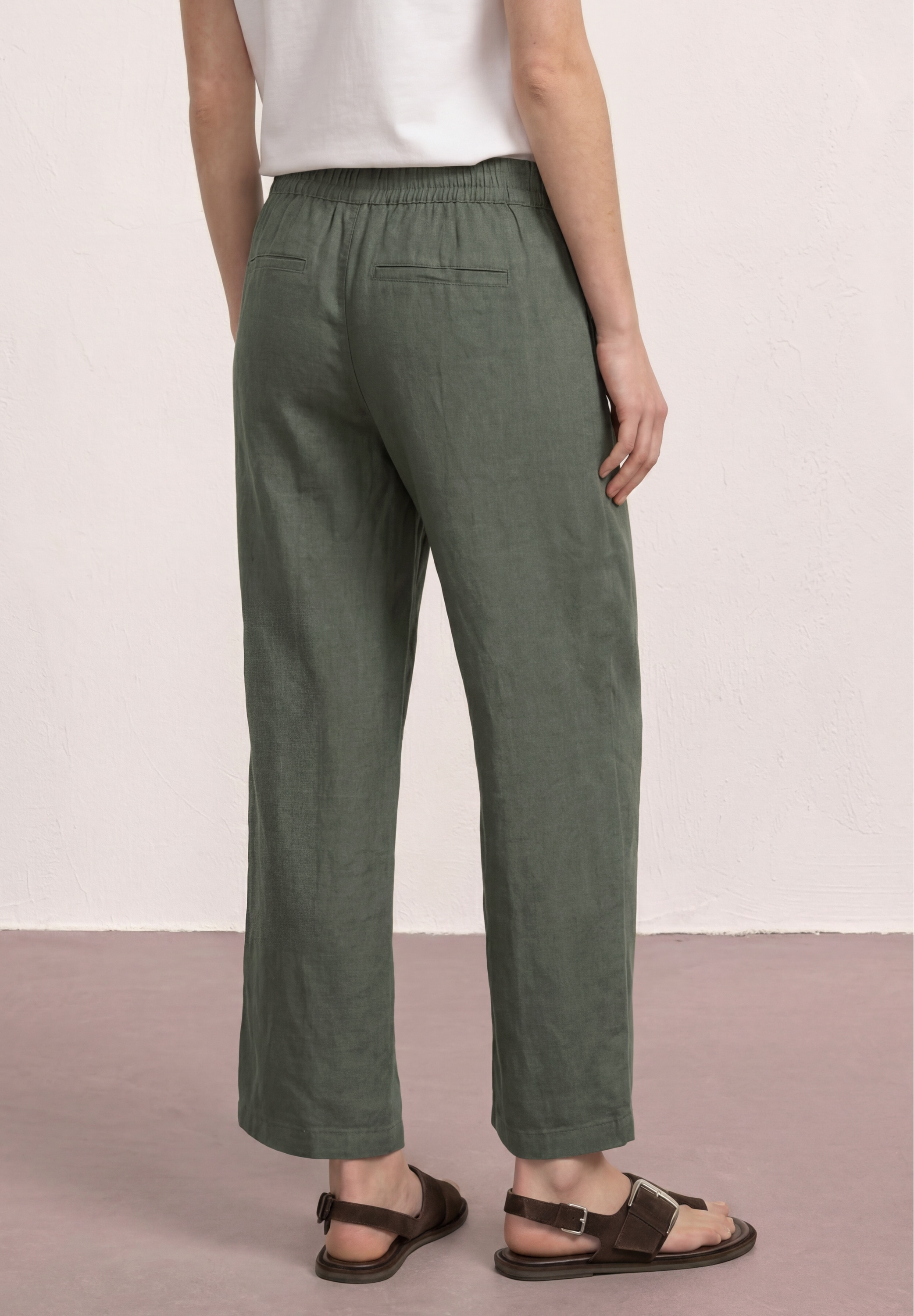 STREET ONE Stoffhose »Style Emee«  Leinenhose mit Schnallendetail