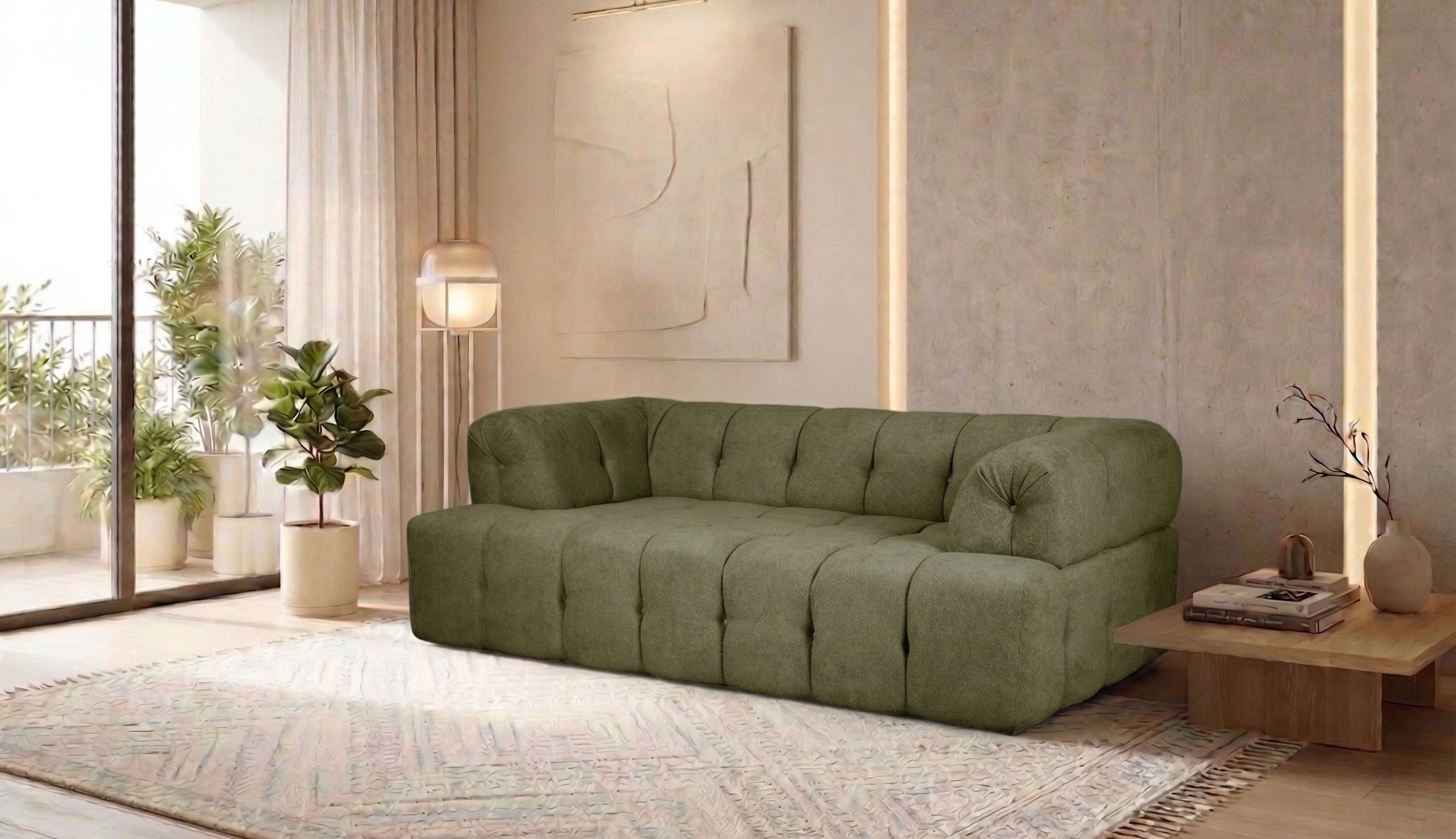 Home affaire 2-Sitzer »APERIRE Design-Sofa, moderne Steppung, Breite 180 cm« mit Wellenunterfederung, gemütlich und modern, komfortables Sitzgefühl