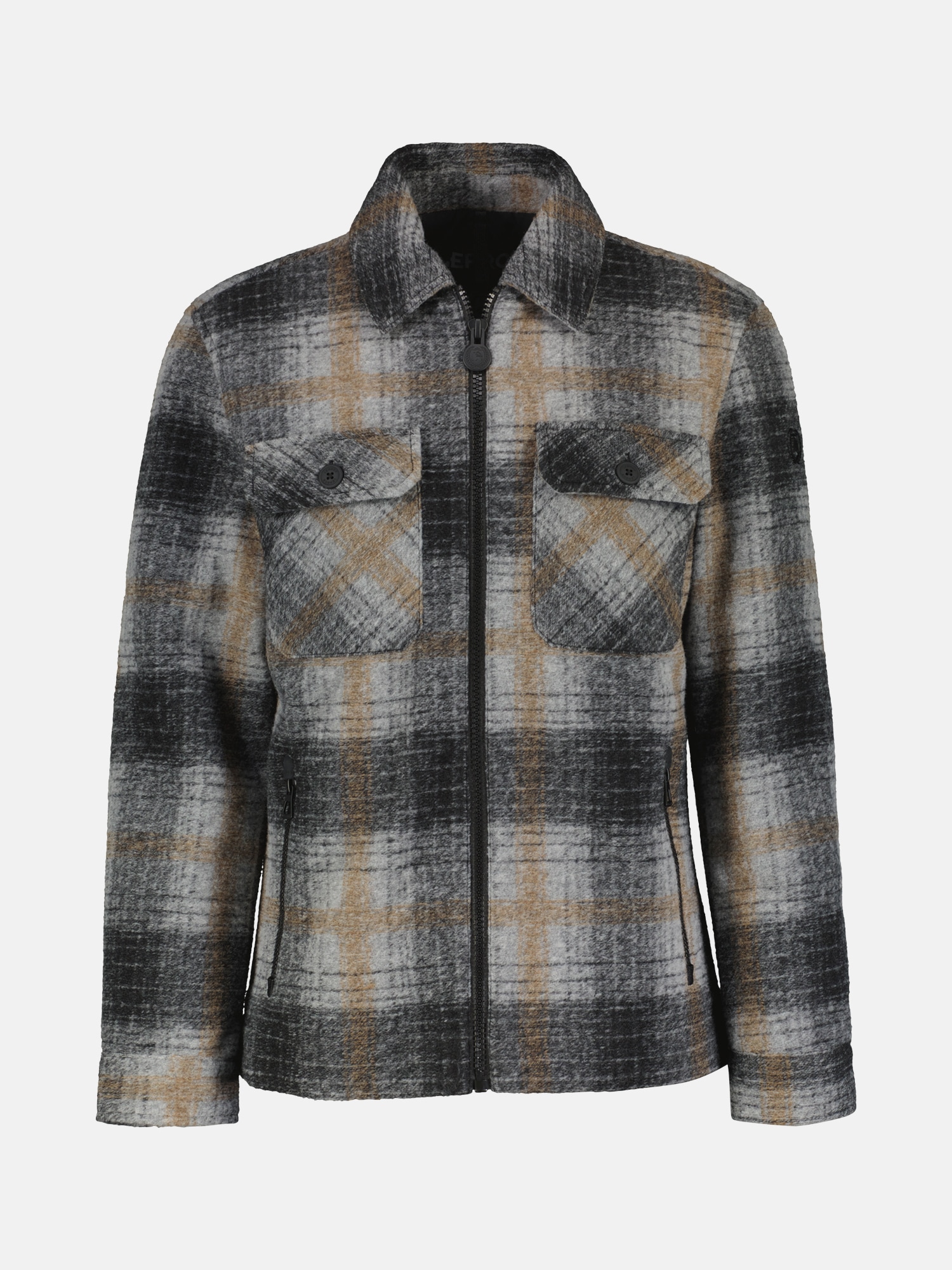 LERROS Outdoorjacke »LERROS Karierte Outdoor-Hemdjacke in Woll-Optik« ohne Kapuze Keine Angabe