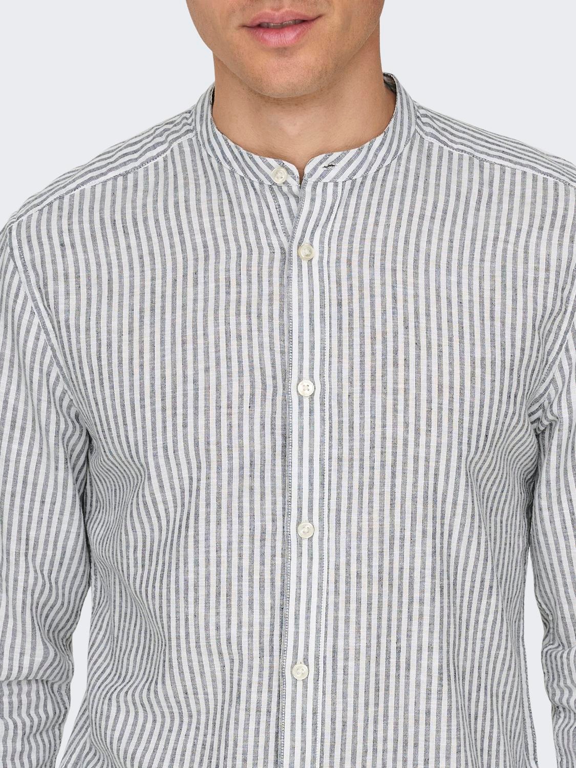 ONLY & SONS Langarmhemd »ONSCAIDEN LS MAO STRIPE LINEN SHIRT NOOS«