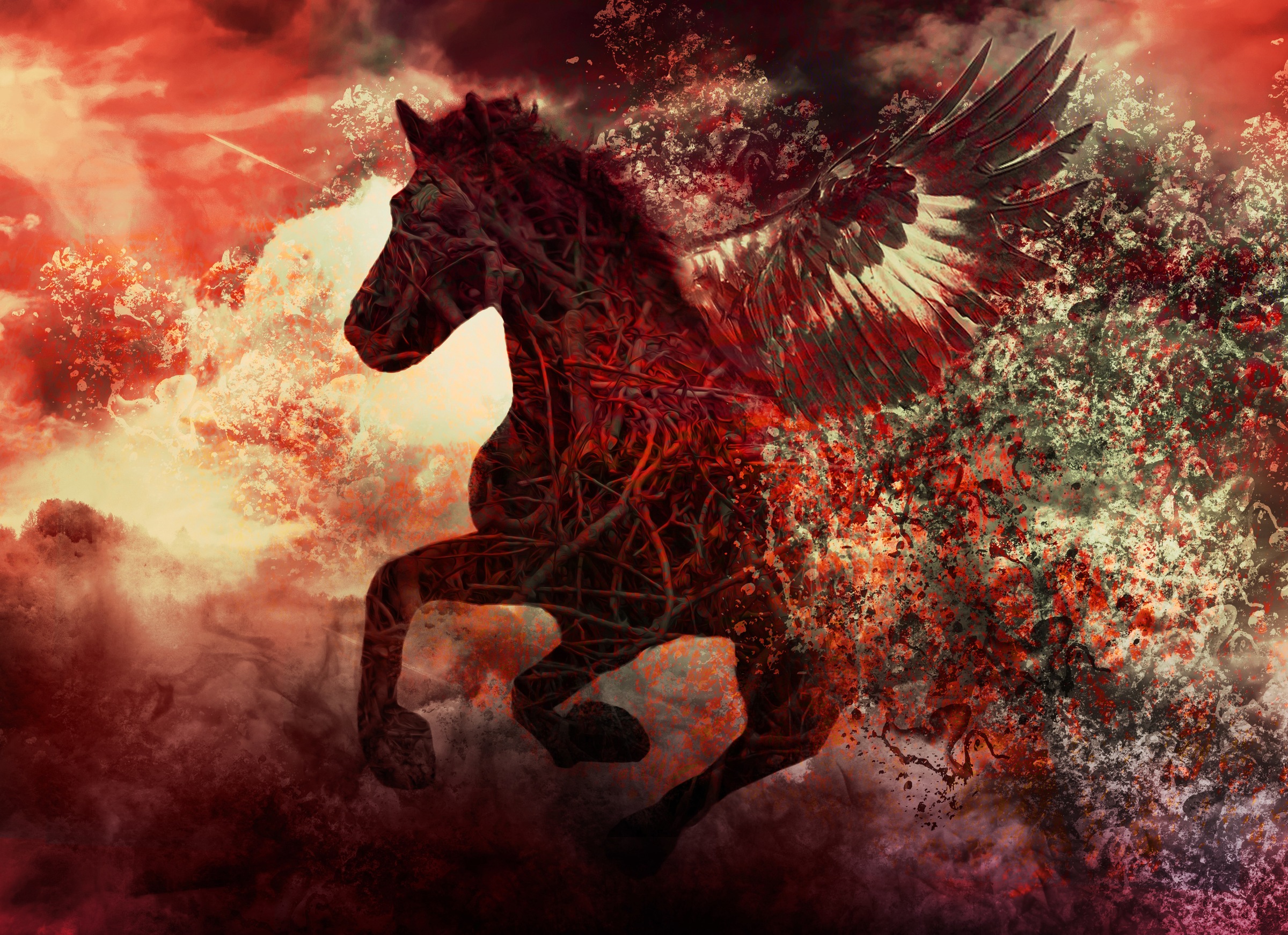 Image of Papermoon Fototapete "Apocalypse Fantasy Horse" glatt