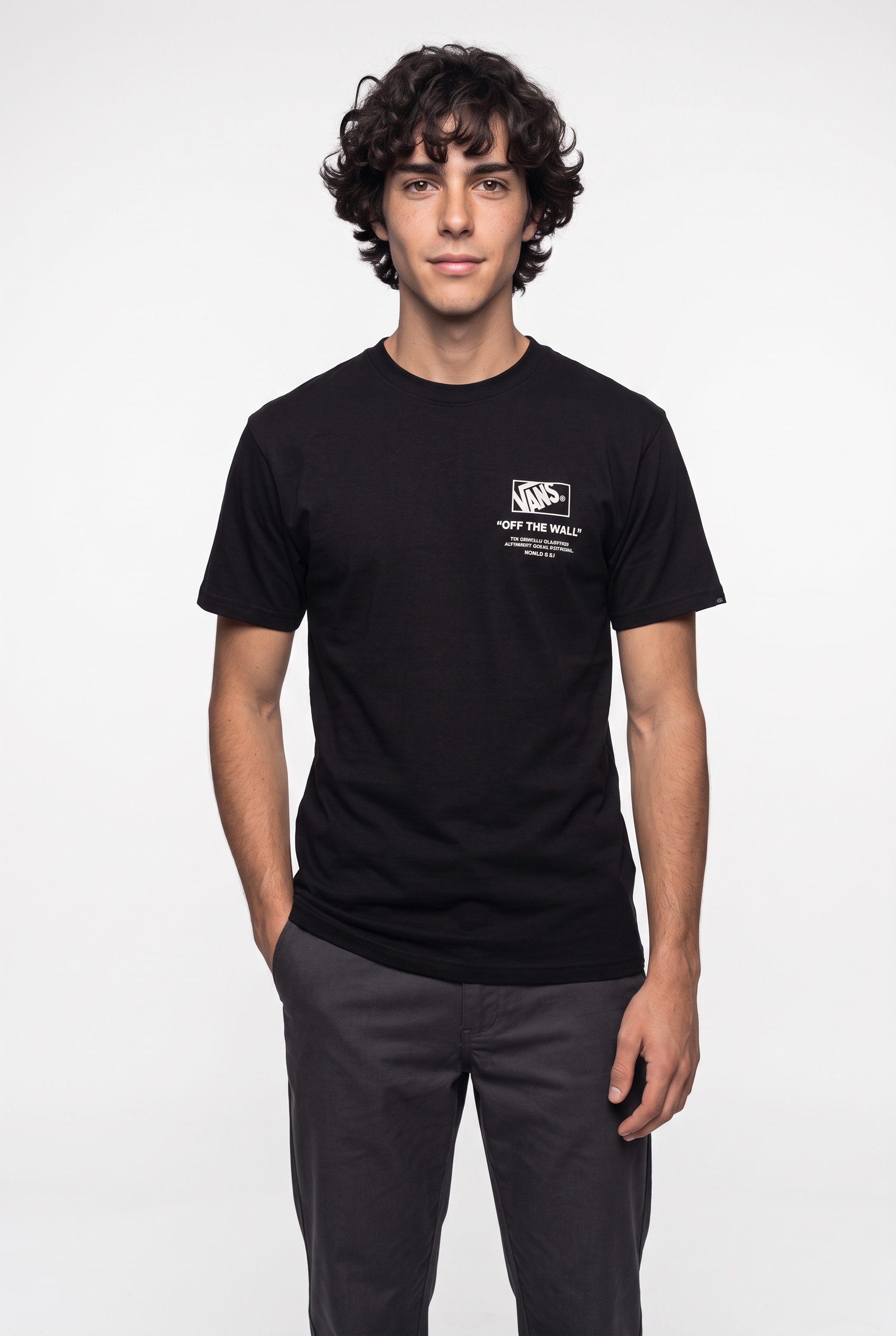 Image of Vans T-Shirt "Stacked Hi SS Tee" für Erwachsene, mit Kurzarm, aus Baumwolle, normale Länge