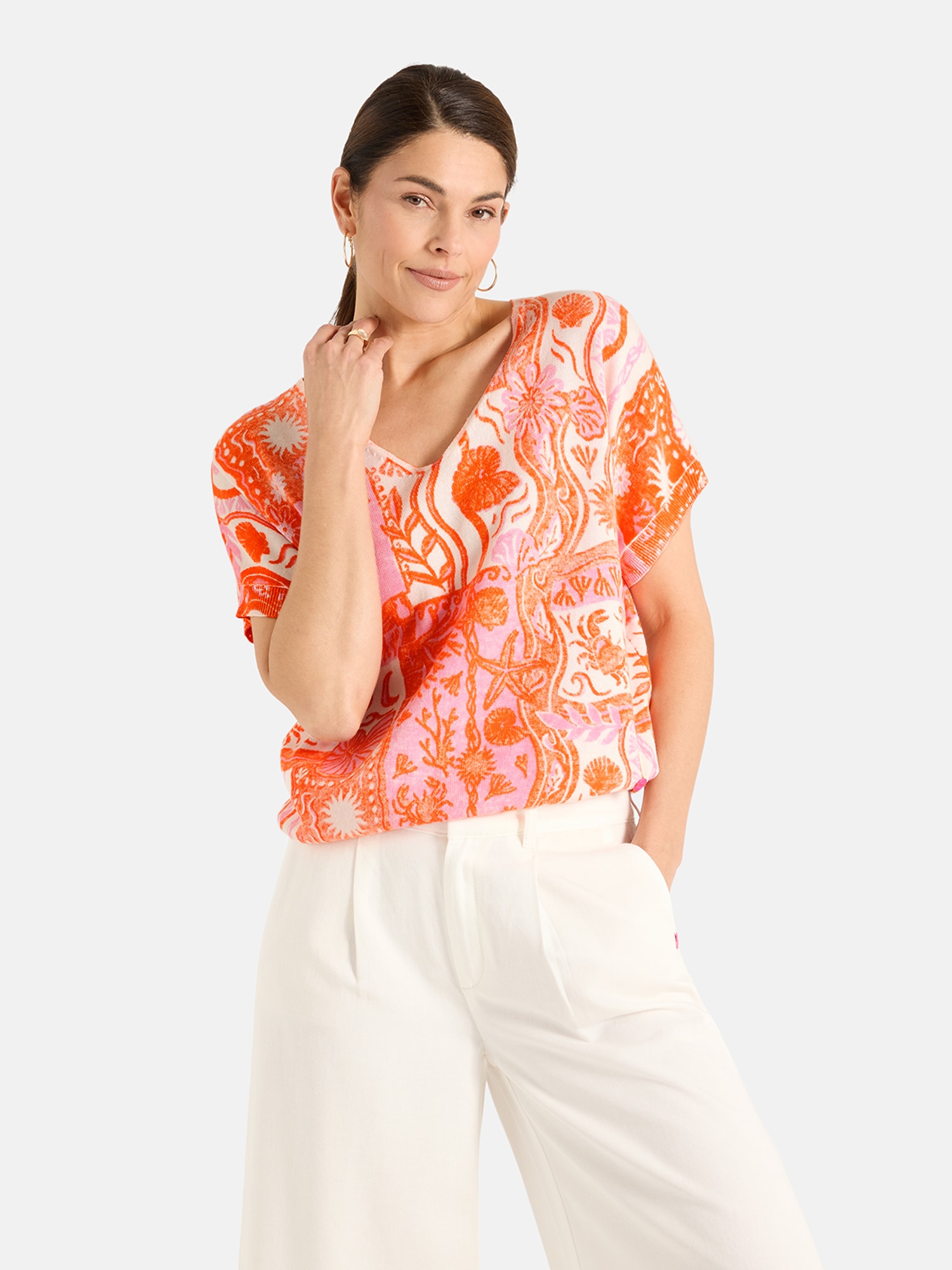 Image of Lieblingsstück Kurzarmpullover "BlancheL" Strickshirt aus Baumwolle