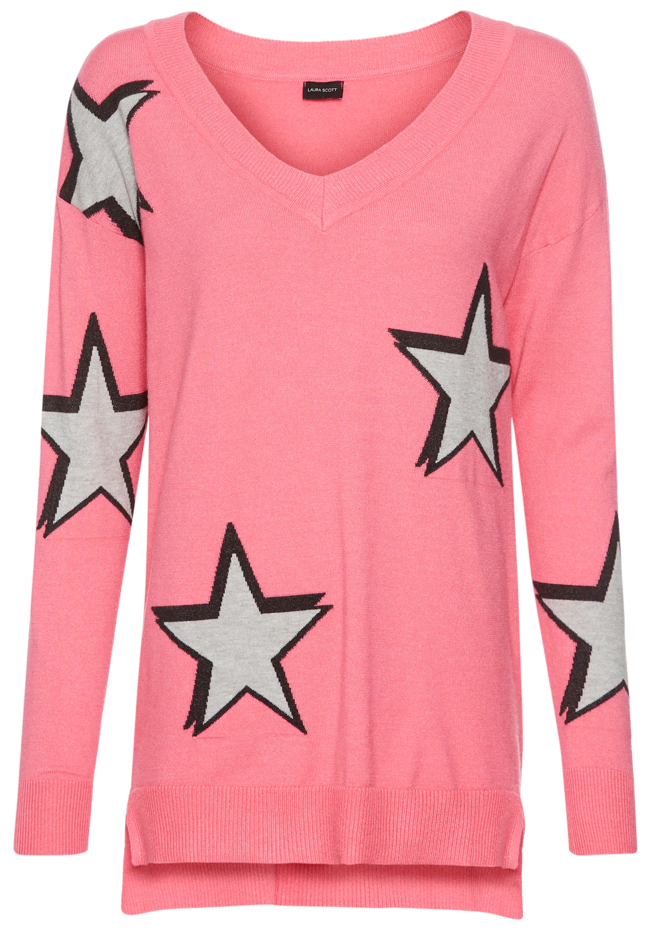 Laura Scott Longpullover, mit Stern-Design - NEUE KOLLEKTION