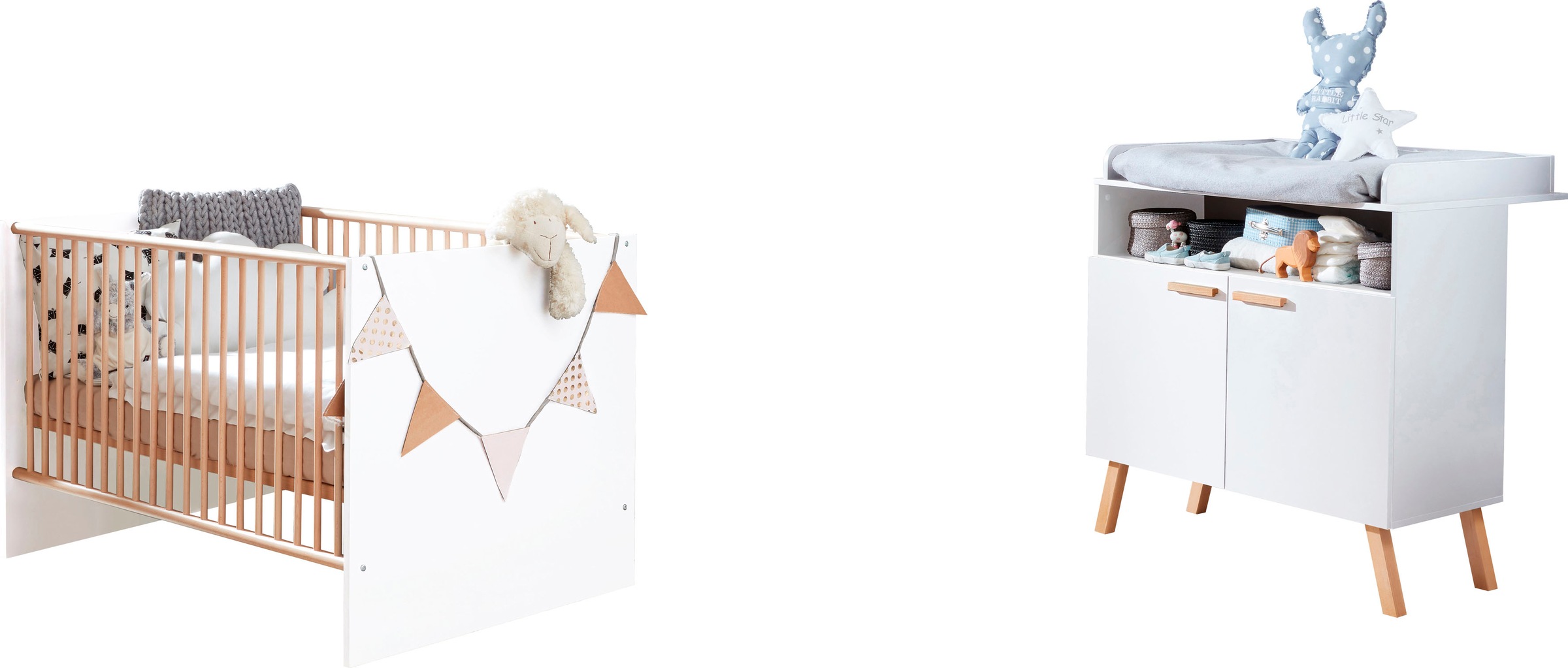 Image of trendteam Babymöbel-Set "Mats" 2 tlg. neutrales Design
