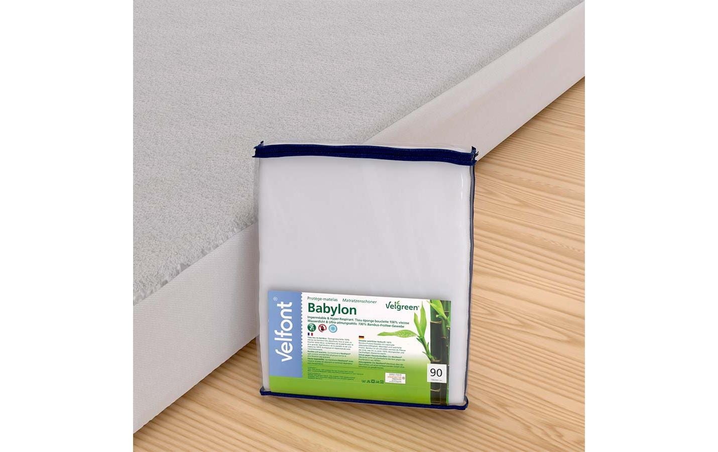 Spannbettlaken »Velfont Velgreen Frotté 180 x 200 cm, Weiss«