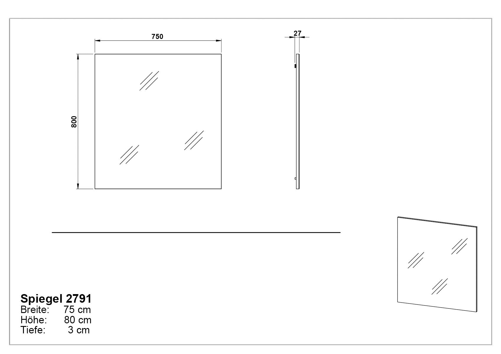 GERMANIA Miroir mural »Spiegel 2791«