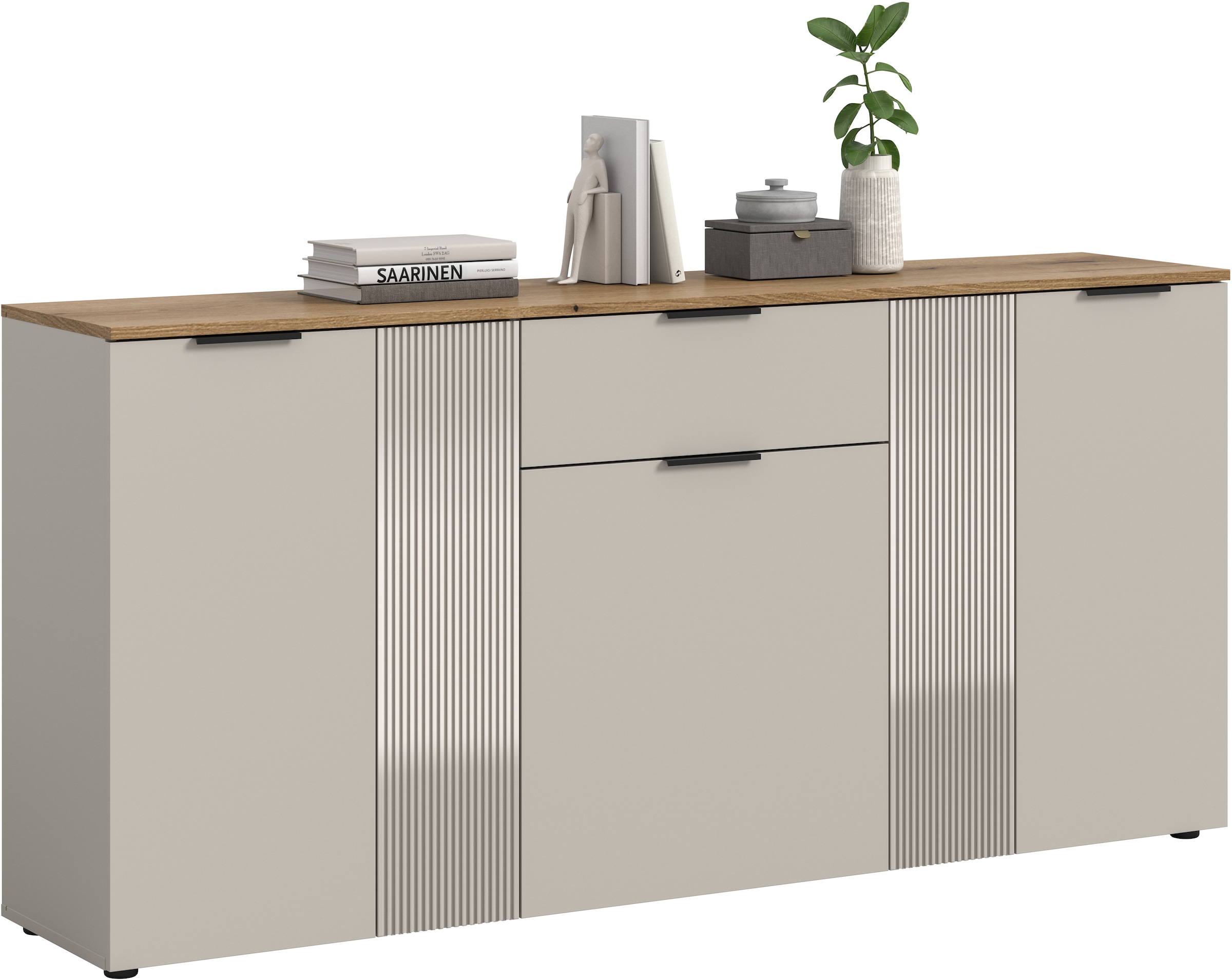 Image of Home affaire Sideboard "EDIL, Breite 140 cm, 2 Türen, 4 Schubkästen, 2 Einlegeböden, 3 Fächer" Garderobenschrank, Schuhschrank, Schuhkommode, Kommode, Anrichte
