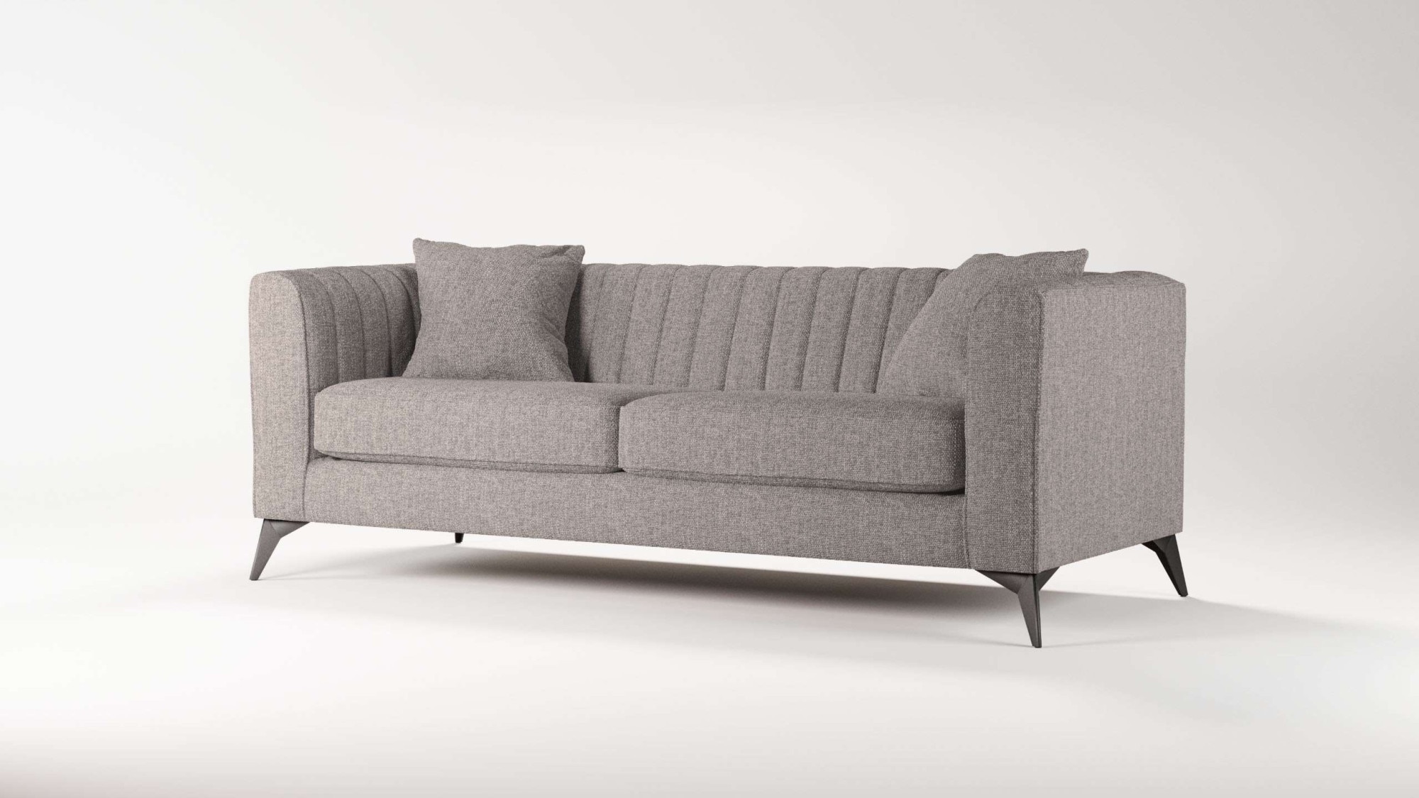 Places of Style 3-Sitzer »MATTHEW elegantes Designsofa, Masse B/T/H: 201/86/74 cm«, feine Steppung im Rückenbereich, lose Sitzkissen, incl. Zierkissen