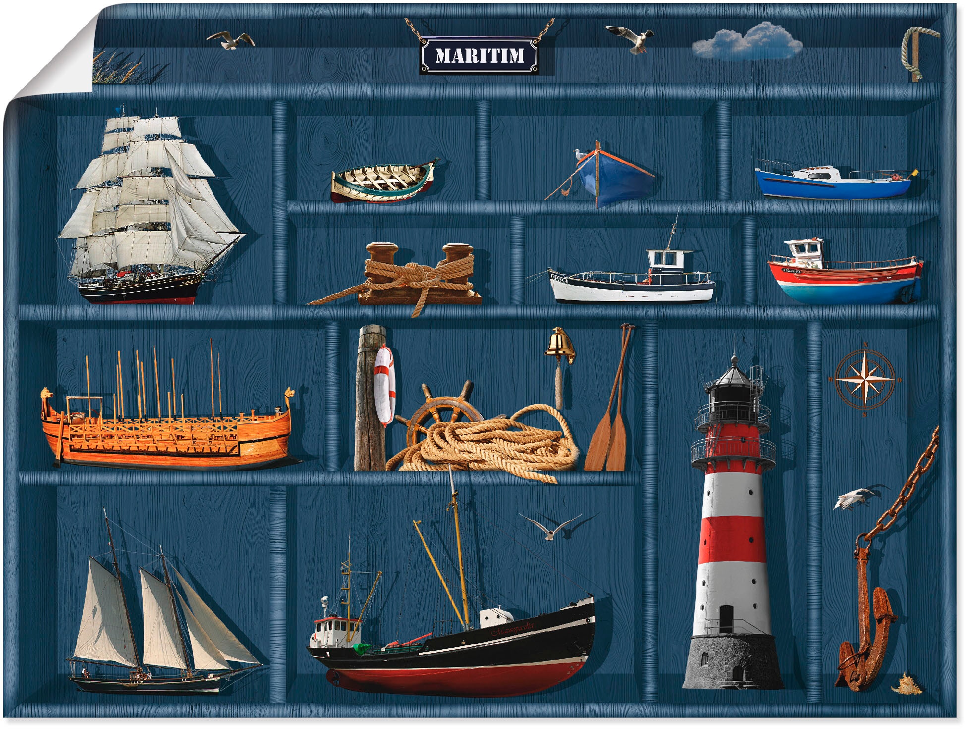 Image of Artland Poster "Der maritime Setzkasten" Arrangements 1 Stk. tlg. ohne Rahmen
