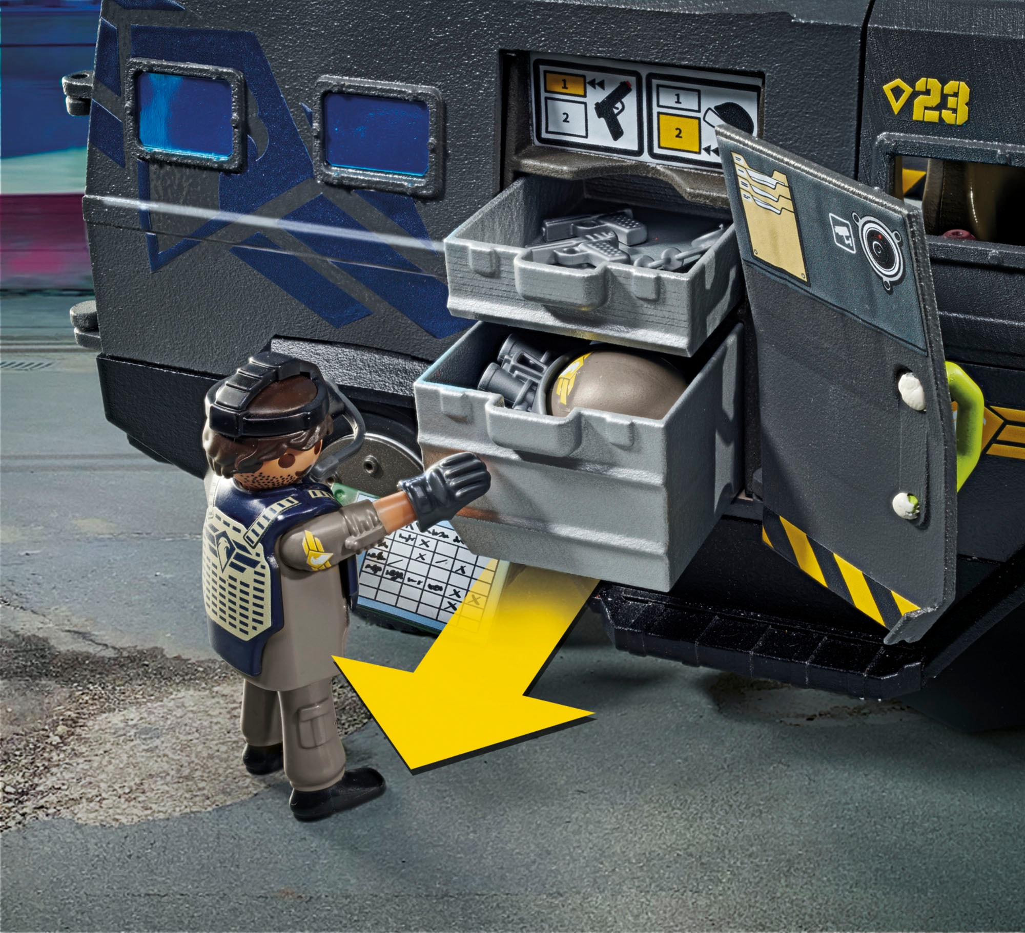 Playmobil® Konstruktions-Spielset »SWAT-Geländefahrzeug (71144), My Action Heroes«, (73 St.), Made in Europe; mit Licht und Sound
