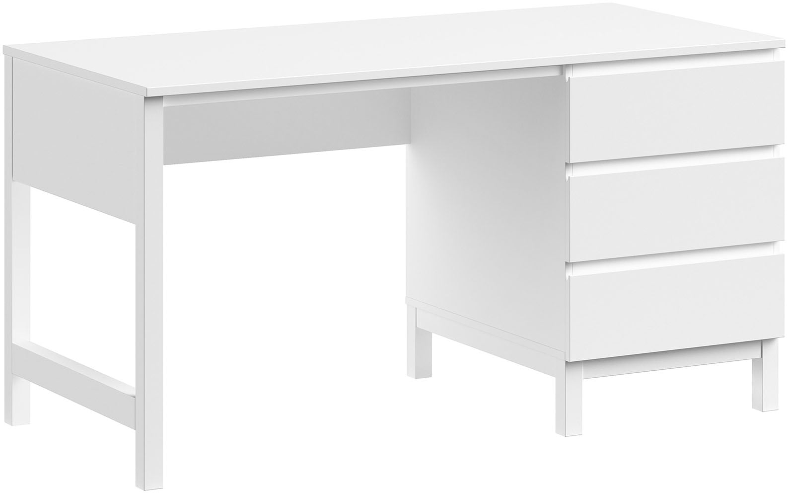Image of Vipack Kinderschreibtisch "mit grosser Schreib- und Arbeitsfläche, guter Beinfreiheit" inkl. 3 geräumigen Schubladen (Soft-Close), Ausf. weiss lackiert