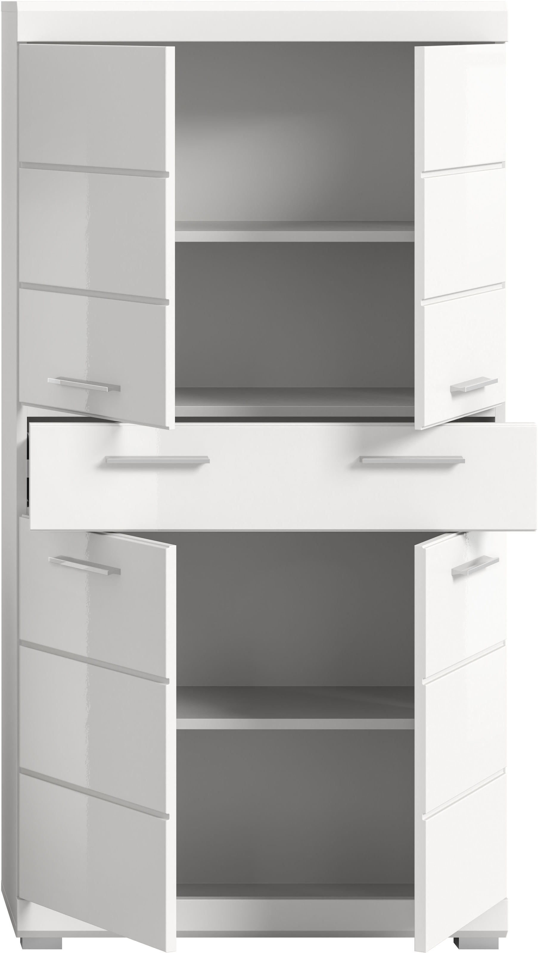 INOSIGN Midischrank »SIENA, Breite 74cm, 4 Türen, 1 Schubkasten, 4 Fächer, MDF-Front«, (TOPSELLER!), in verschiedenen Farben erhältlich, Badmöbel, Badschrank, Schrank, Bad