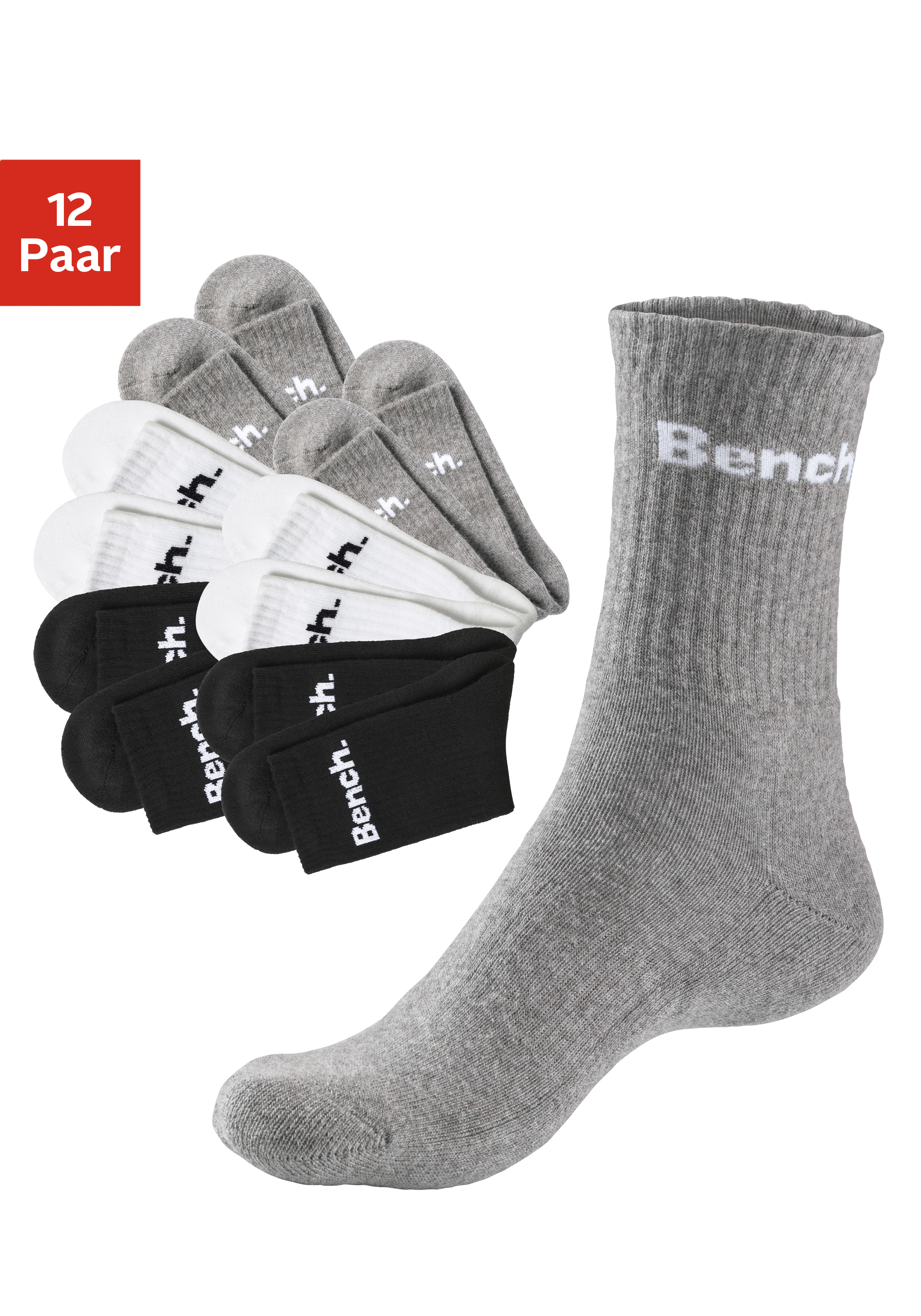 Tennissocken, (Set, 12 Paar), mit Fuss Polsterung