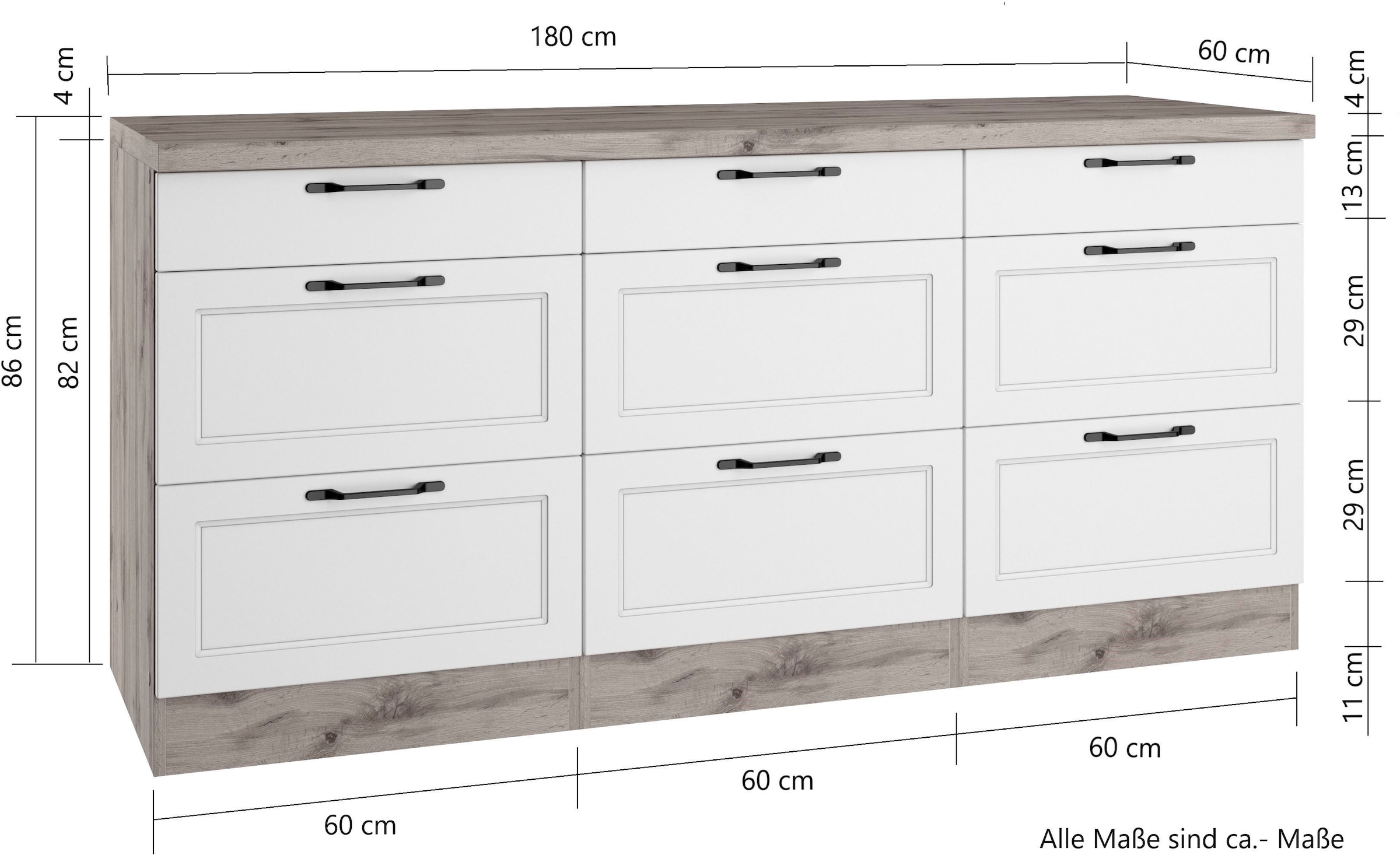 KOCHSTATION Armoire basse »KS-Lana« largeur 180 cm