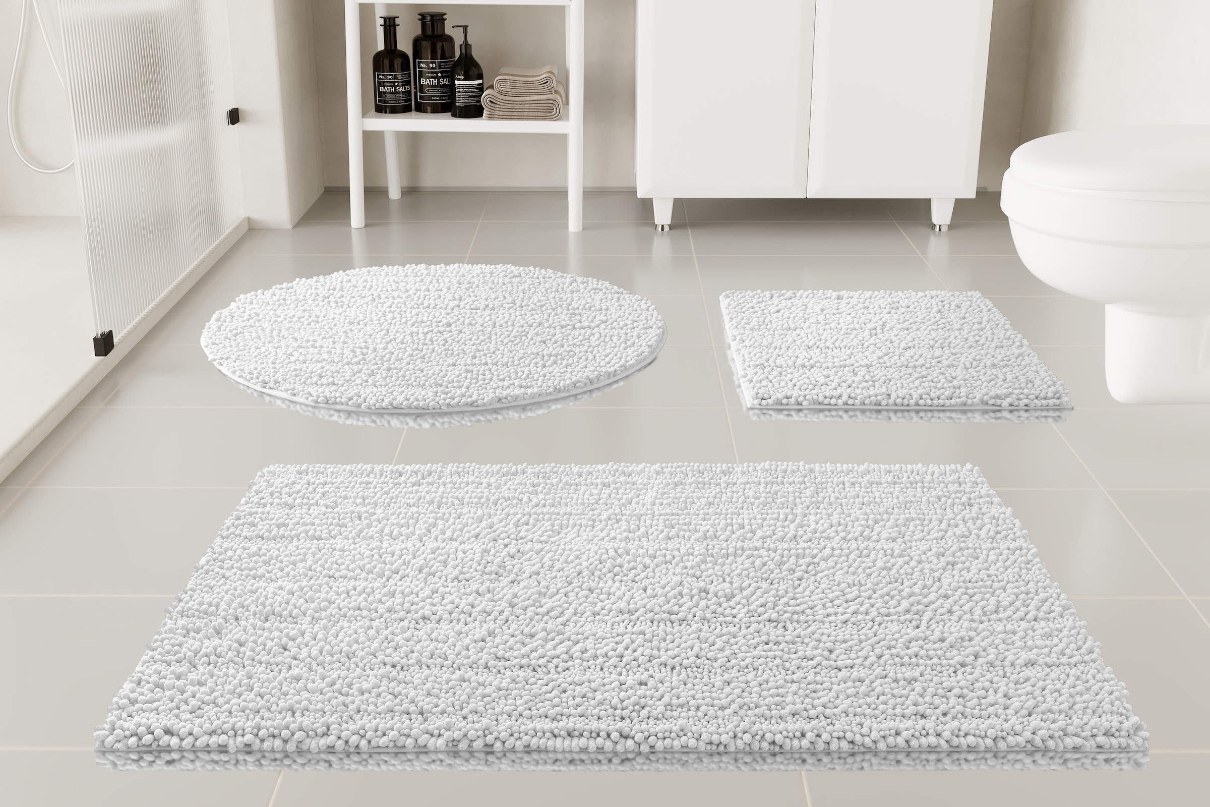 GOODproduct Badematte »Torrni« Höhe 22 mm Badteppich, getuftet, modern, Uni, antirutsch, flauschig, hochflor
