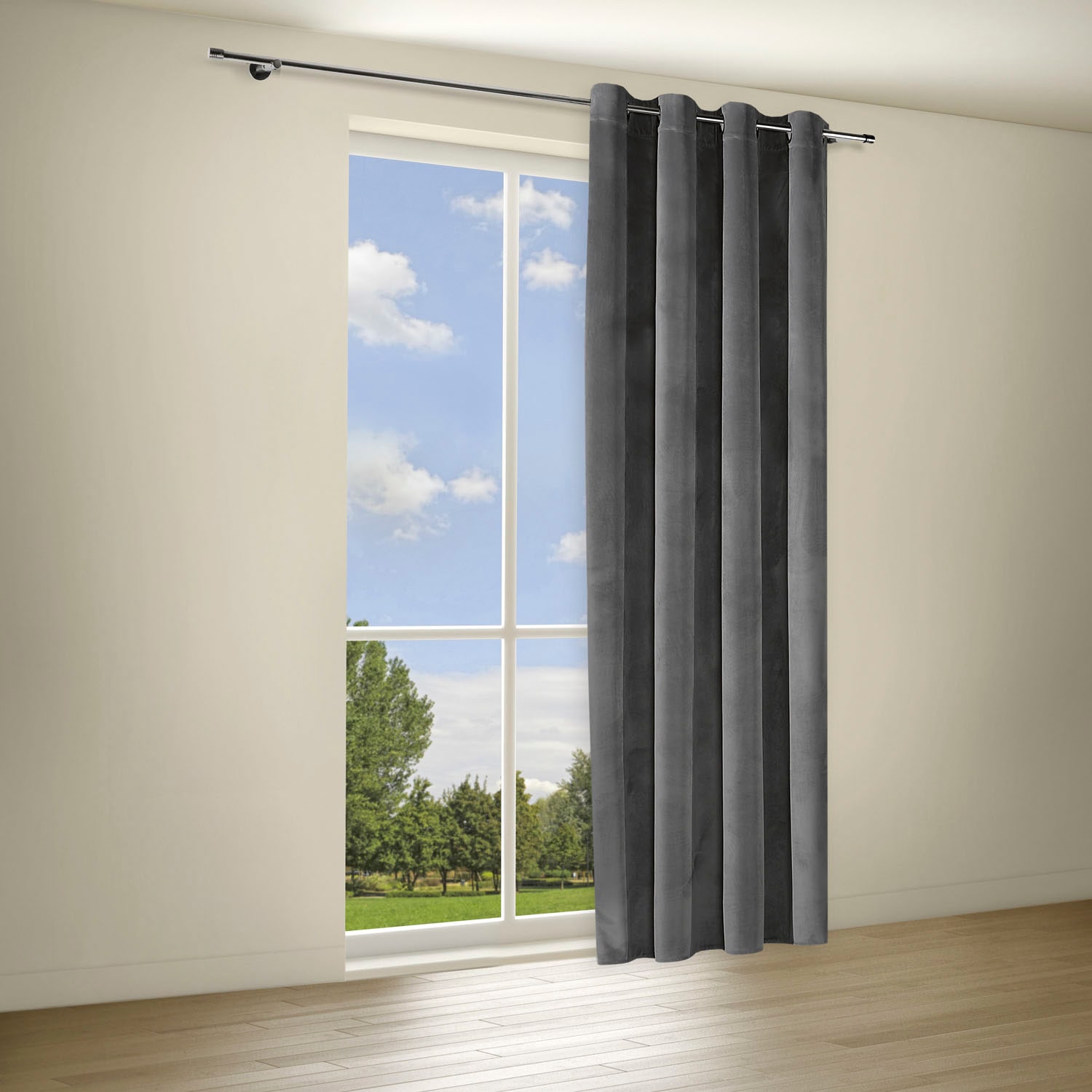 Gerster Gardine »Fenja« Ösen 1 Stk. tlg. Ösenschal aus Samtstoff