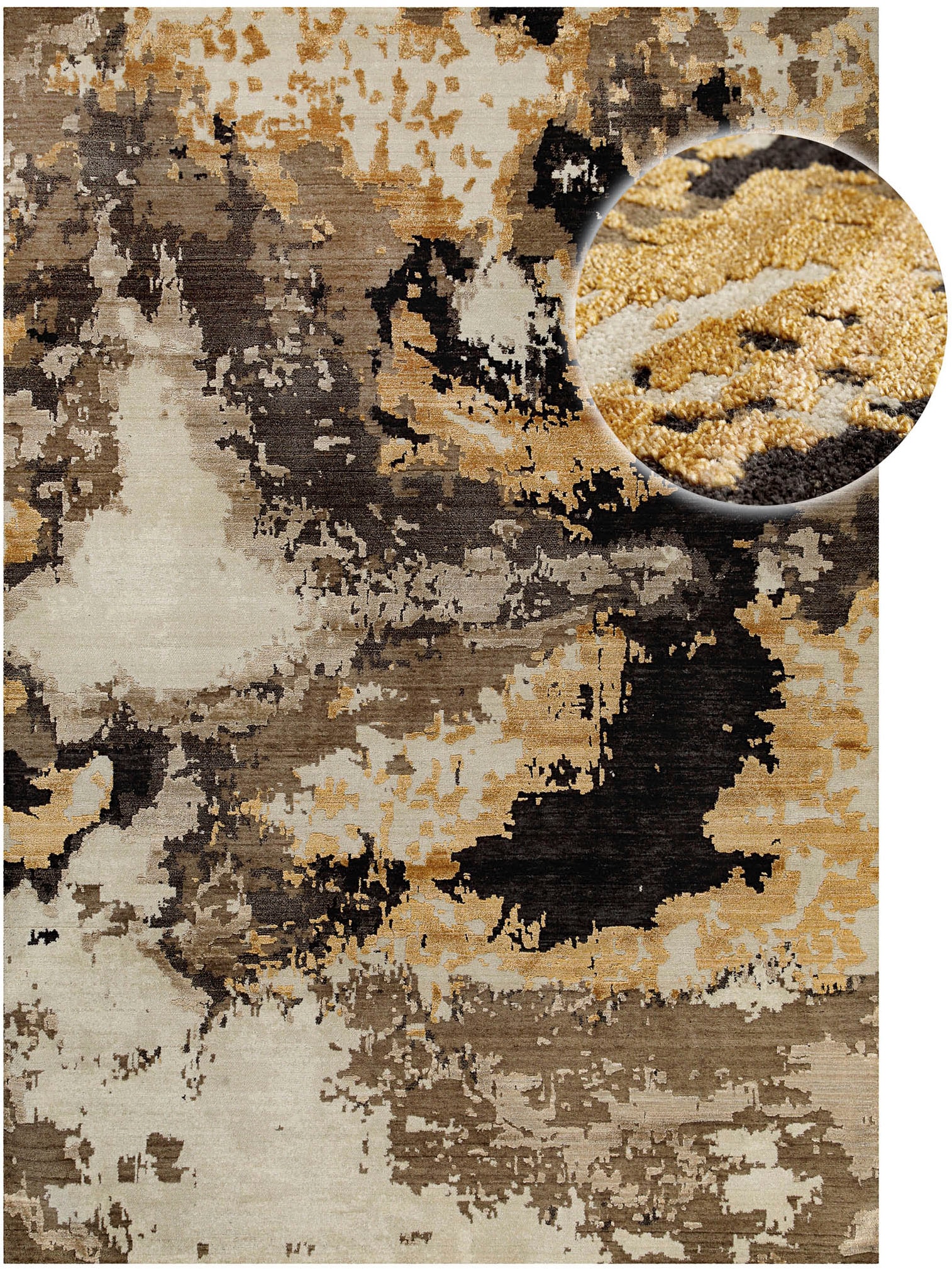 GOODproduct Teppich »Orin« rechteckig 6 mm Höhe Kurzflor, 80 % Wolle und Viskose, handgewebt, weich, Schlafzimmer