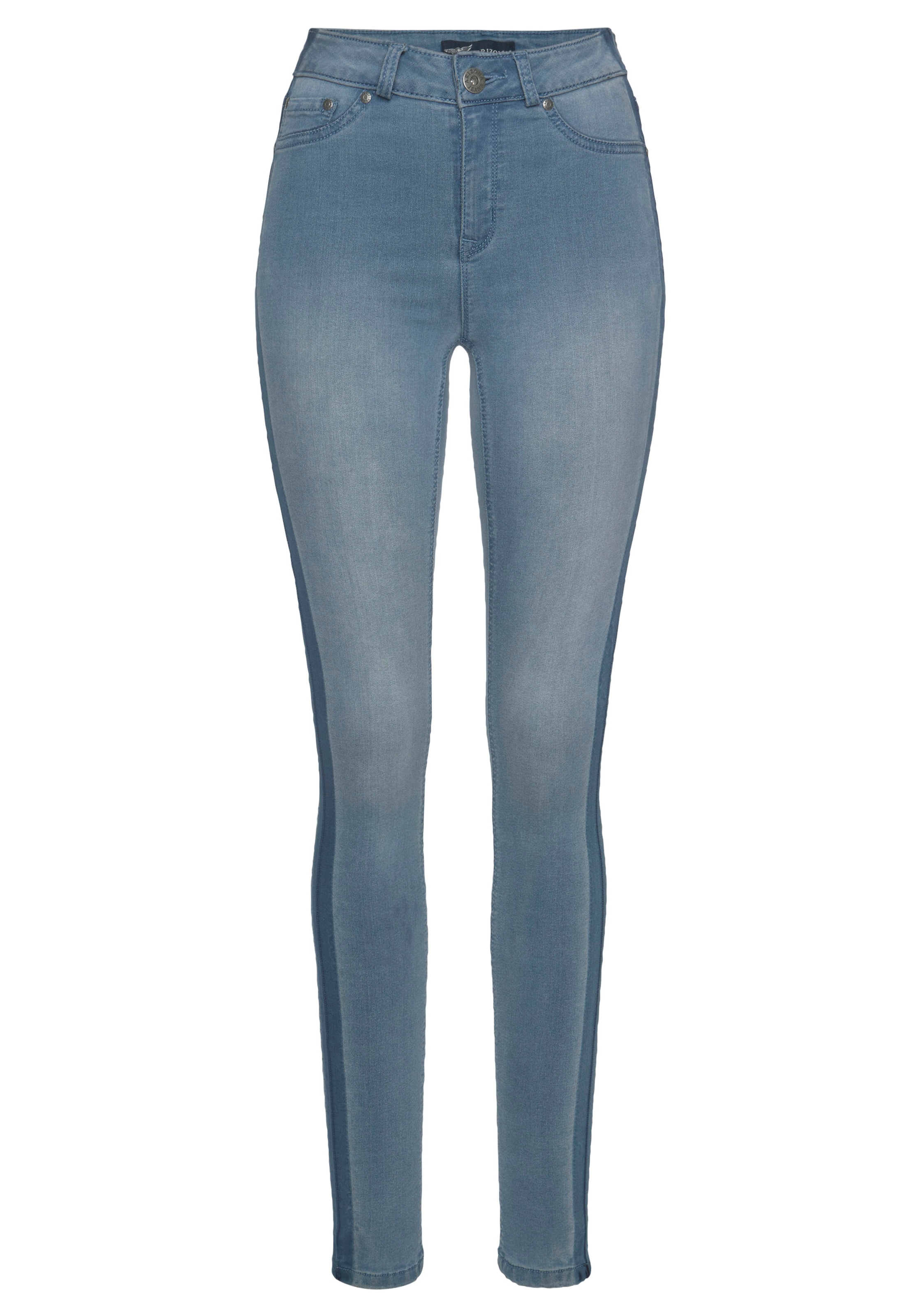 Arizona Skinny-fit-Jeans »Ultra seitlichem Streifen High auf Waist versandkostenfrei Stretch«, mit
