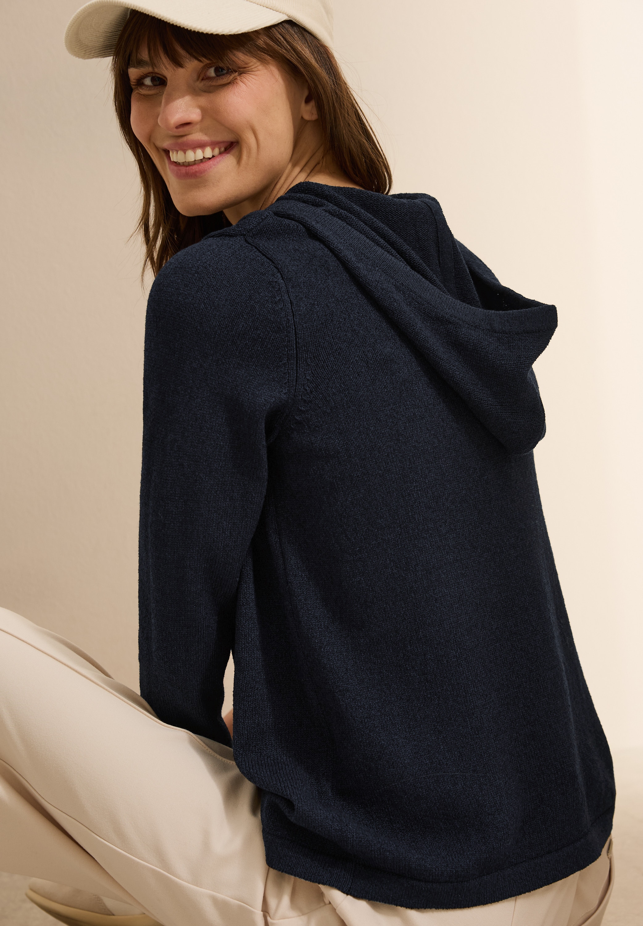 Cecil Strickpullover, mit Kapuze und Tunnelzug