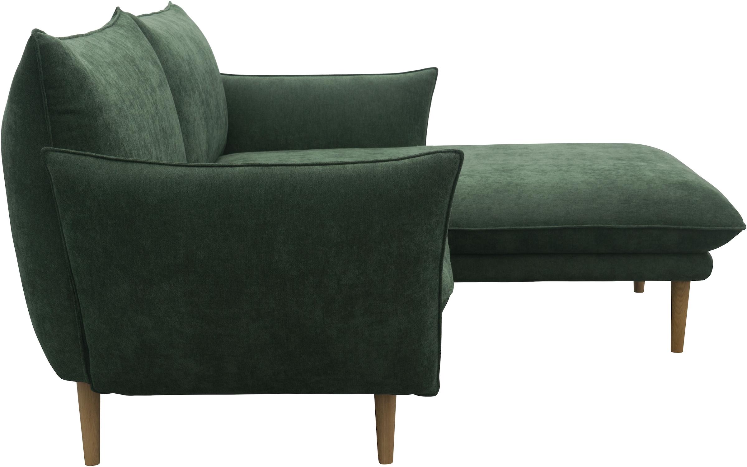 DOMO collection Ecksofa »Leuven kompakte Stellmasse, Breite 200 cm, schmale Armlehnen, L-Form« angenehm feste Polsterung, bodenfrei, 19 cm hohe Holzfüsse