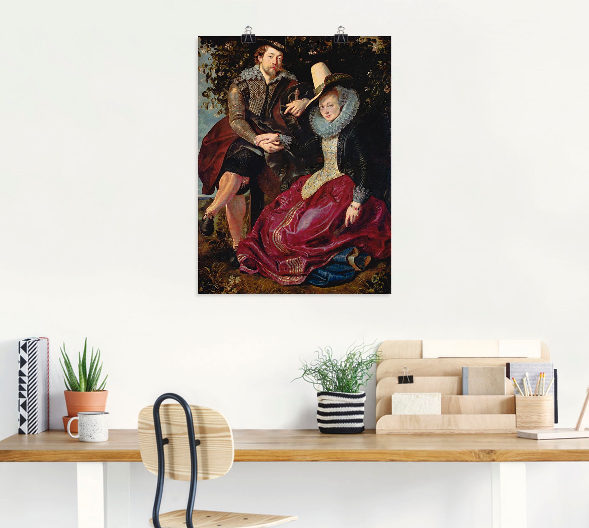 Artland Wandbild »Rubens und Frau in Geissblattlaube«, Paar, (1 St.), als  Leinwandbild, Wandaufkleber oder Poster in versch. Grössen jetzt kaufen