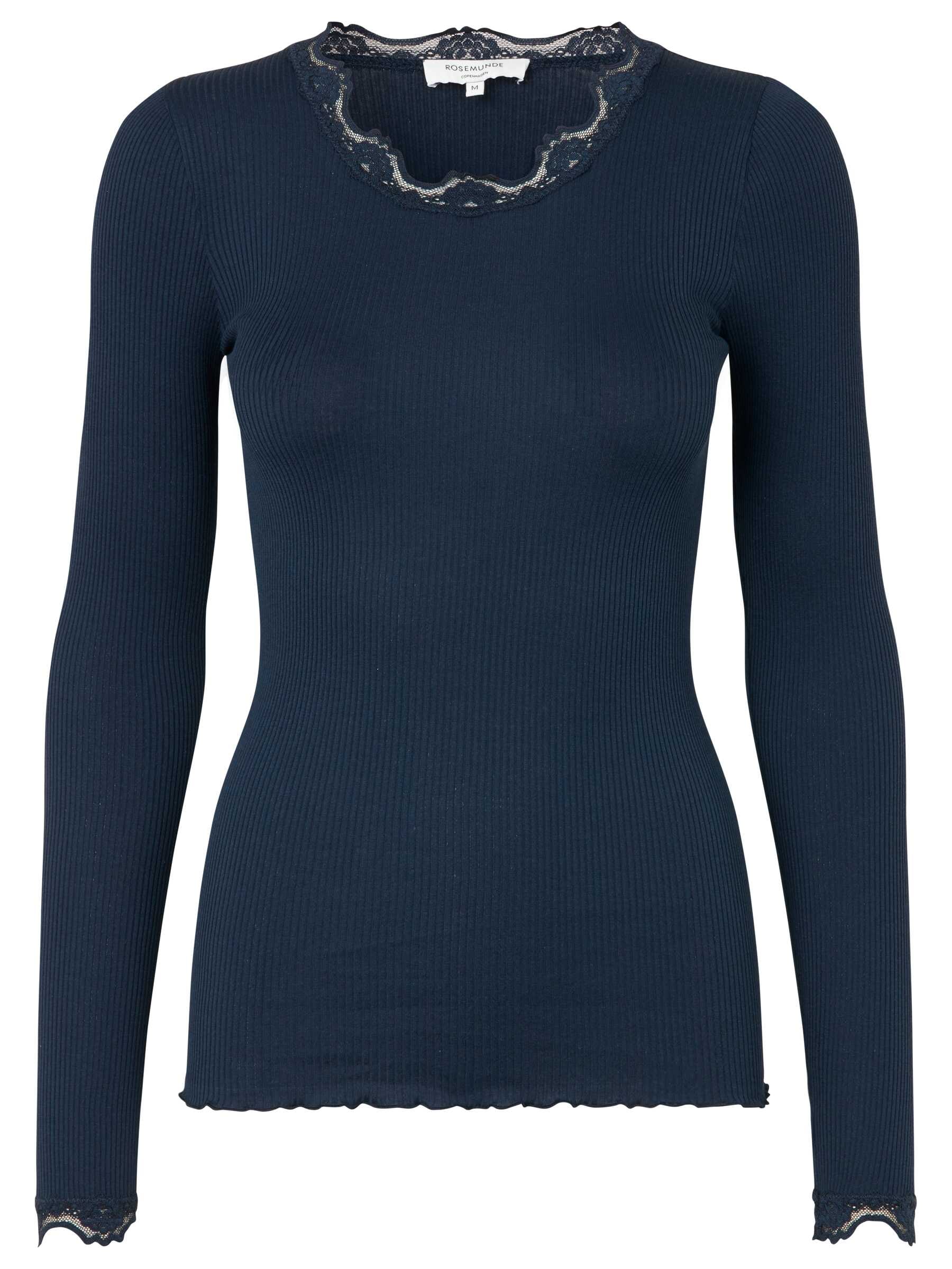 Image of rosemunde Longsleeve "Babette silk shirt mit Seide" Langarm, mit Spitze, feminin, bequem, Seidenmix