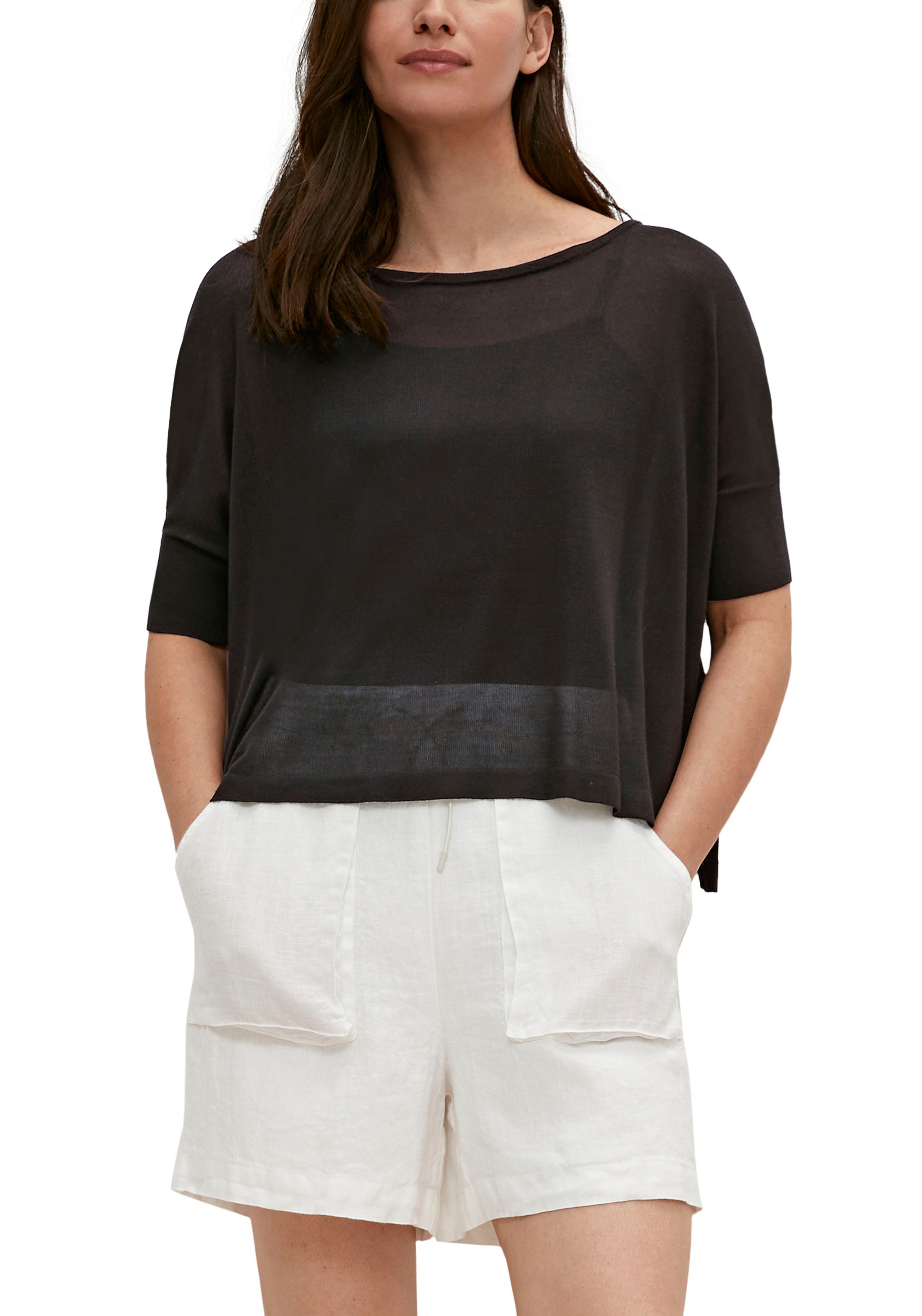 Image of Comma Kurzarmpullover, mit Fledermausärmeln, aus Feinstrick bei Ackermann Versand Schweiz